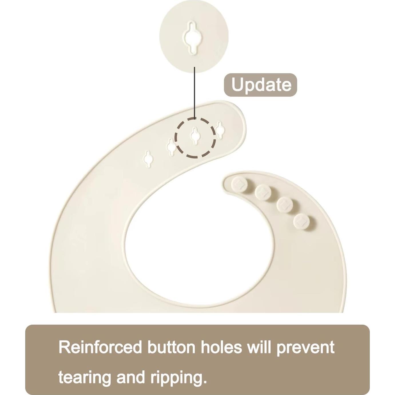 Conjunto de 3 Baberos de Silicona PandaEar para Bebés - Ajustables y Libres de BPA