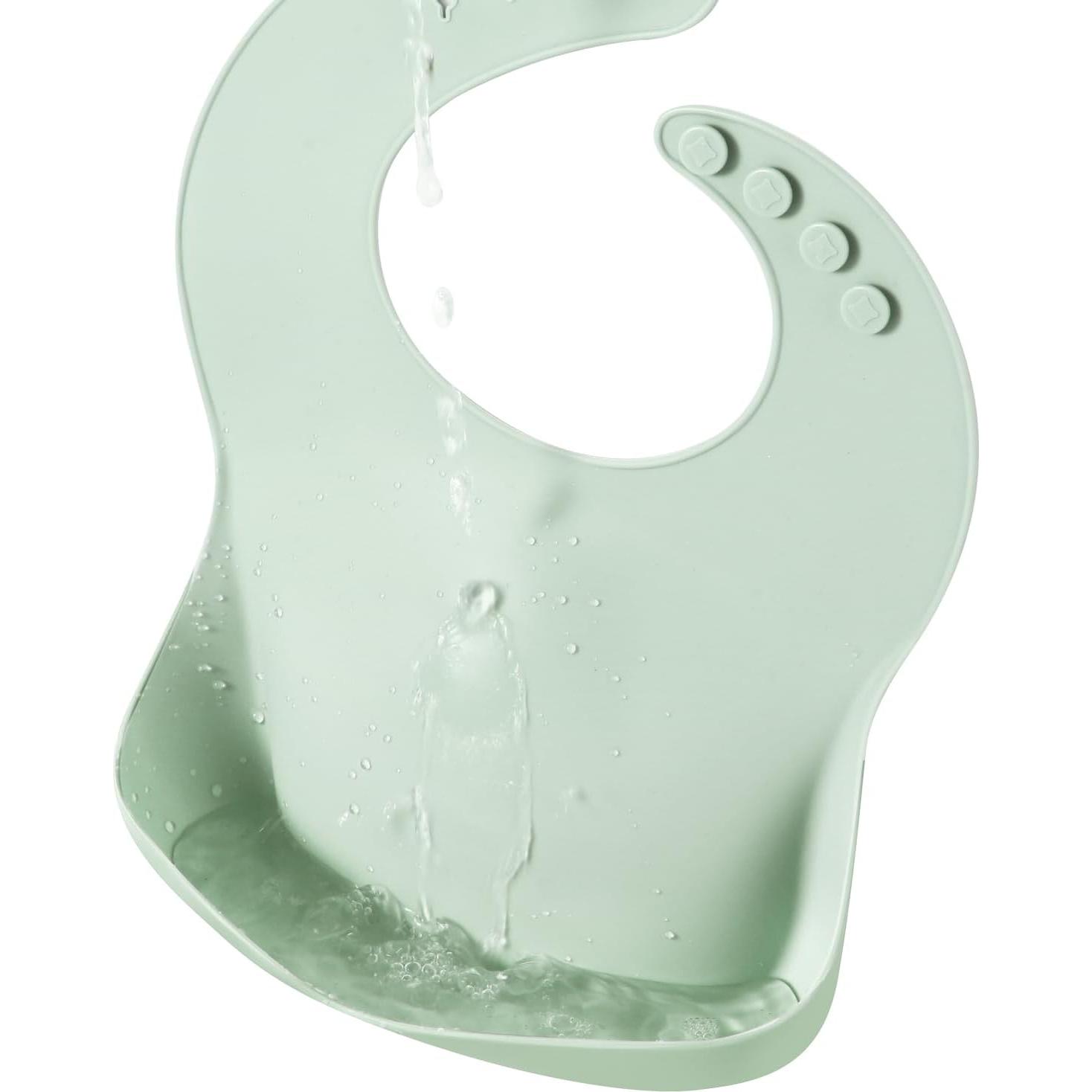 Conjunto de 3 Baberos de Silicona PandaEar para Bebés - Ajustables y Libres de BPA