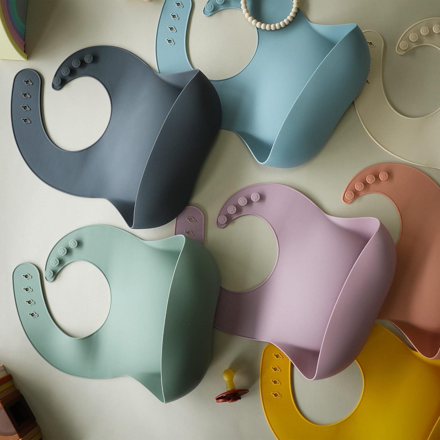 Conjunto 3 Baberos Silicona Moonkie Libre BPA Ajuste Suave