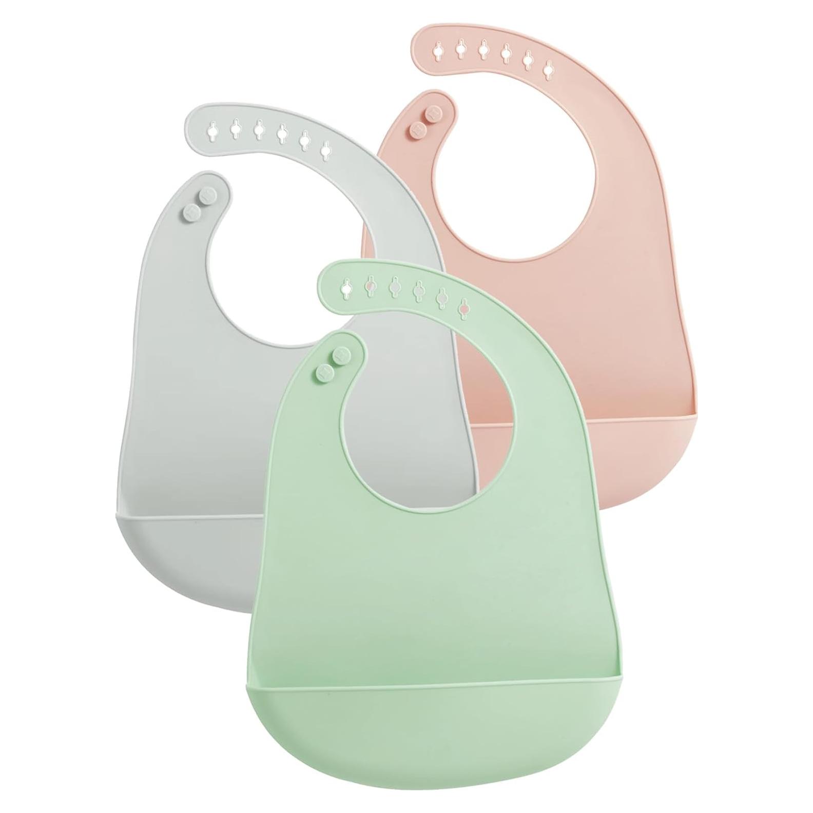 Baberos de Silicona PandaEar para Bebés - Ajustables y Lavables