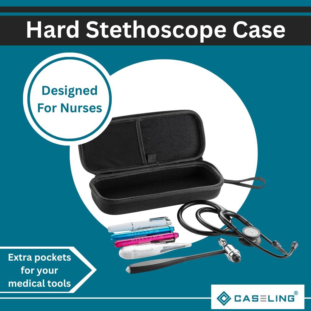 Funda Dura para Estetoscopio Caseling EVA Negro 27.4x10.4cm