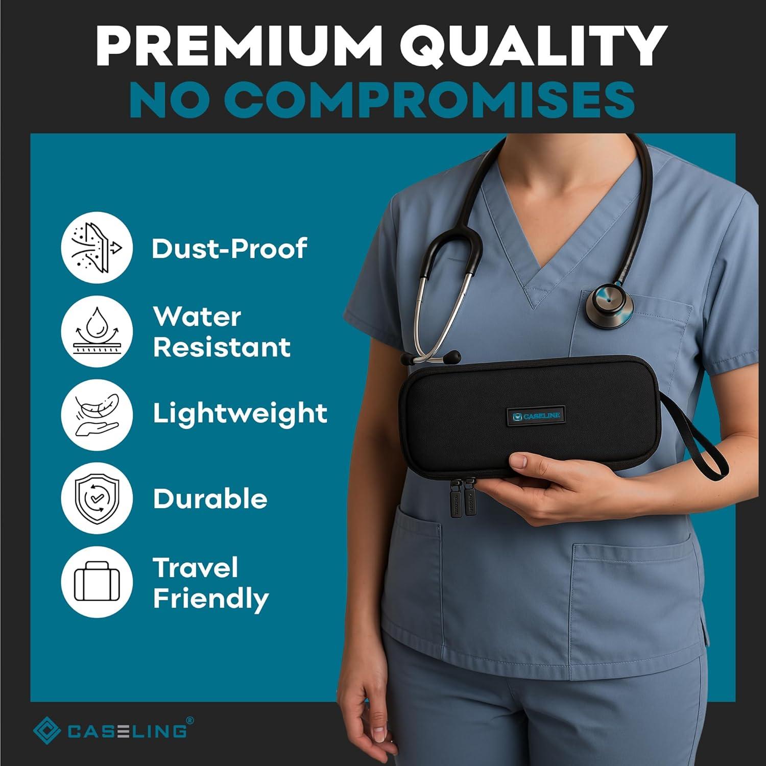 Funda Dura para Estetoscopio Caseling EVA Negro 27.4x10.4cm