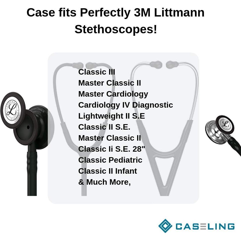 Funda Dura para Estetoscopio Caseling EVA Negro 27.4x10.4cm