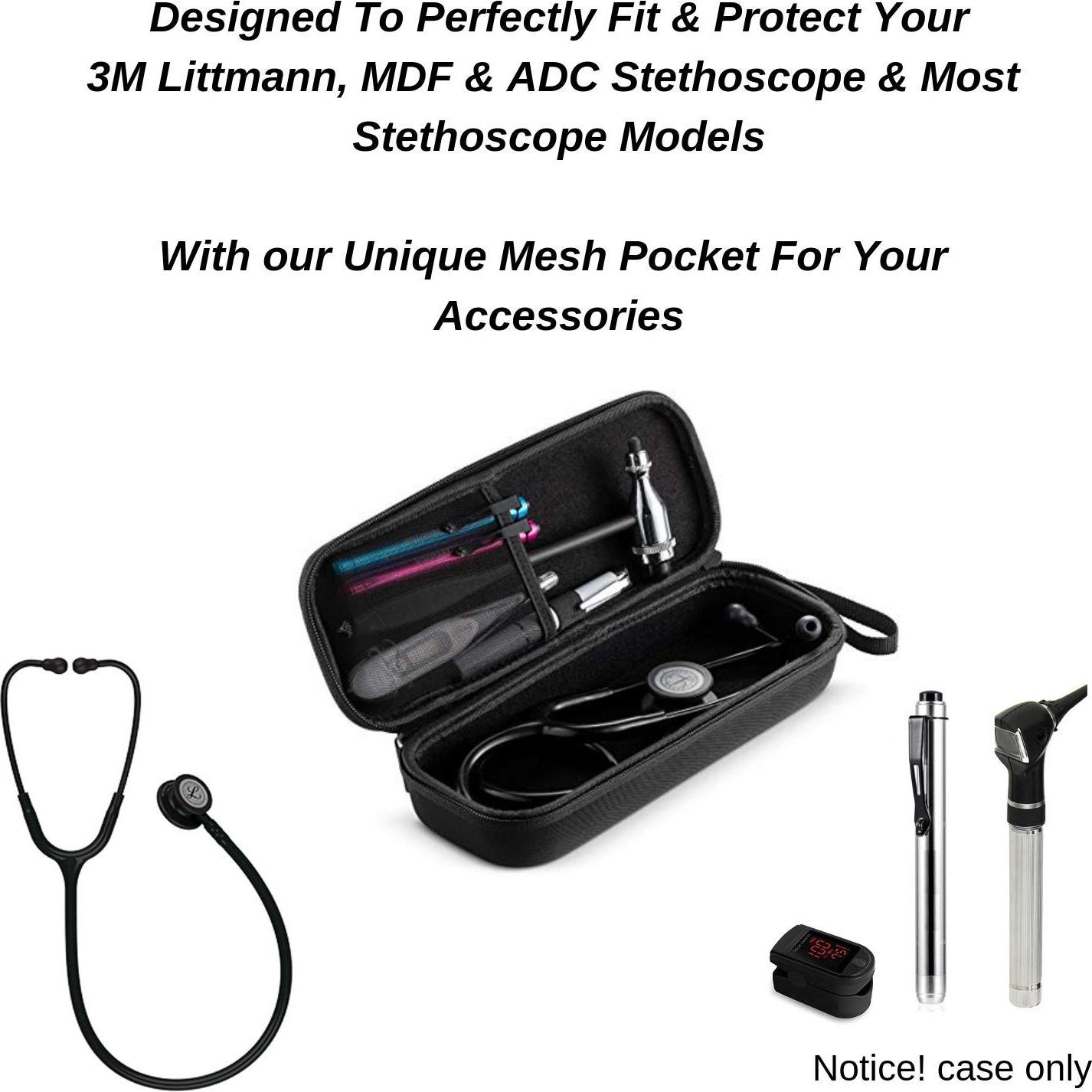 Funda Dura para Estetoscopio Caseling EVA Negro 27.4x10.4cm