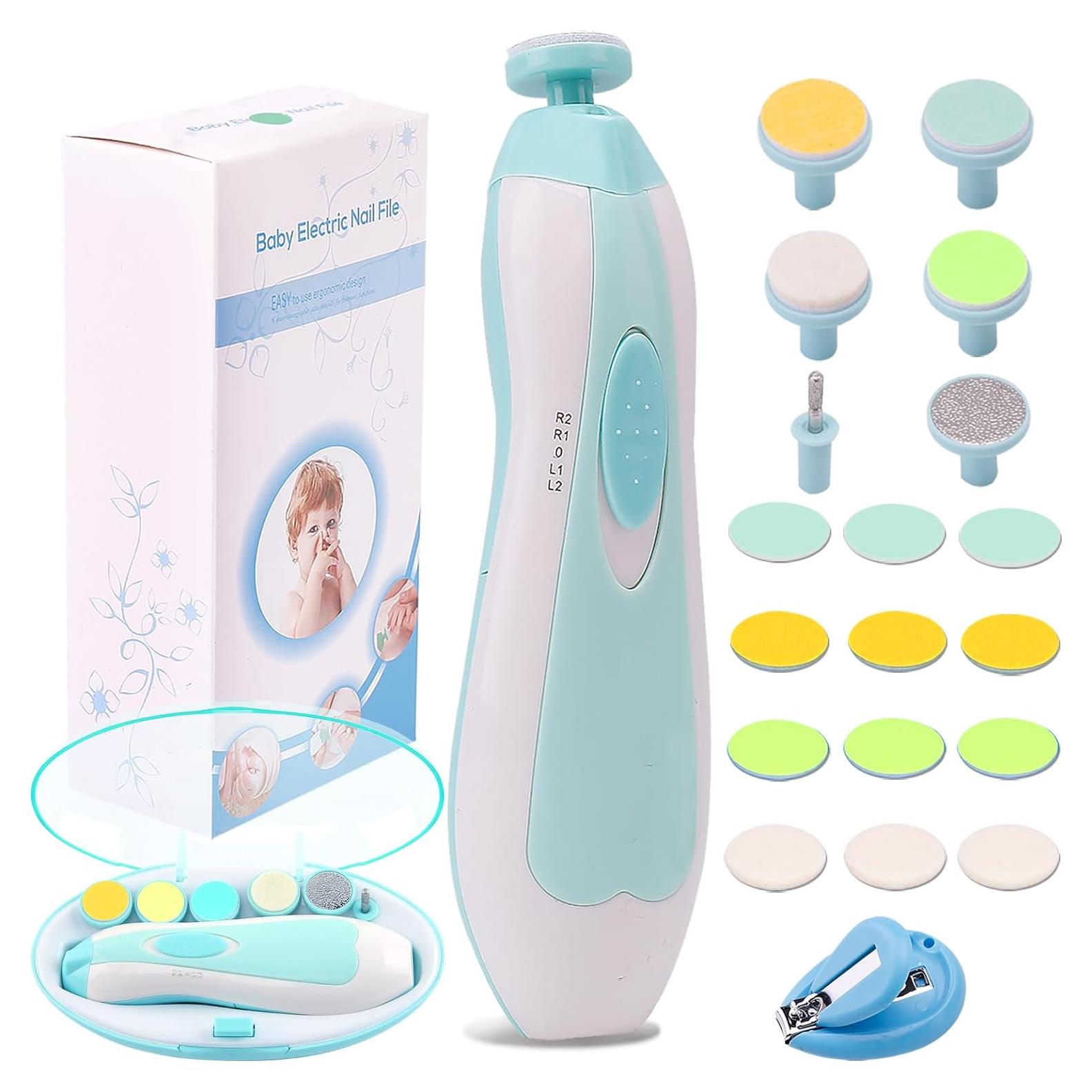 Cortador de Uñas Eléctrico Consevisen con Luz LED y 10 Accesorios