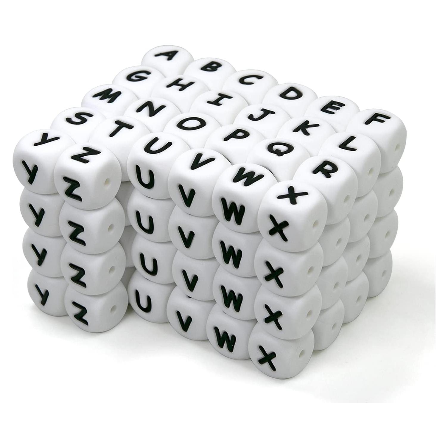 104 Perlas de Letras de Silicona WangLaap 12mm para Accesorios