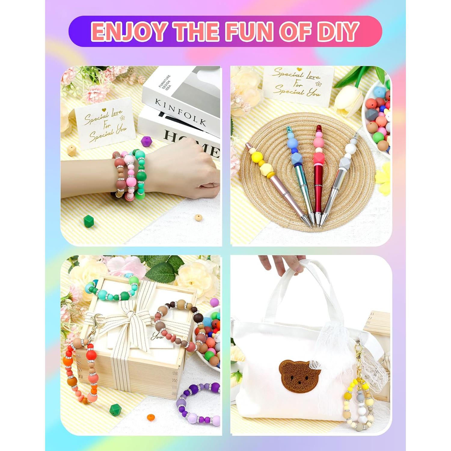 172PCS Perlas de Silicona FIVEIZERO para Manualidades Morado