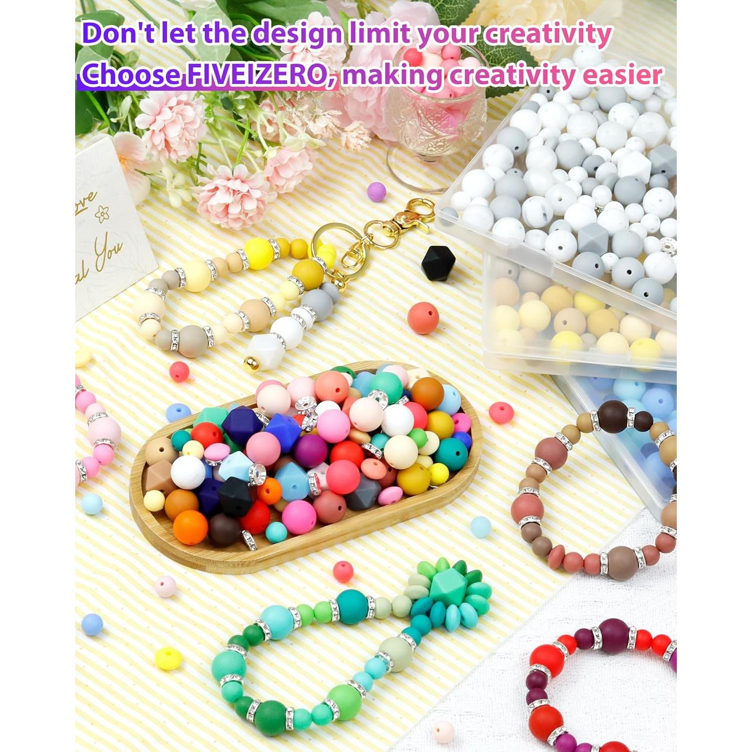 172PCS Perlas de Silicona FIVEIZERO para Manualidades Morado