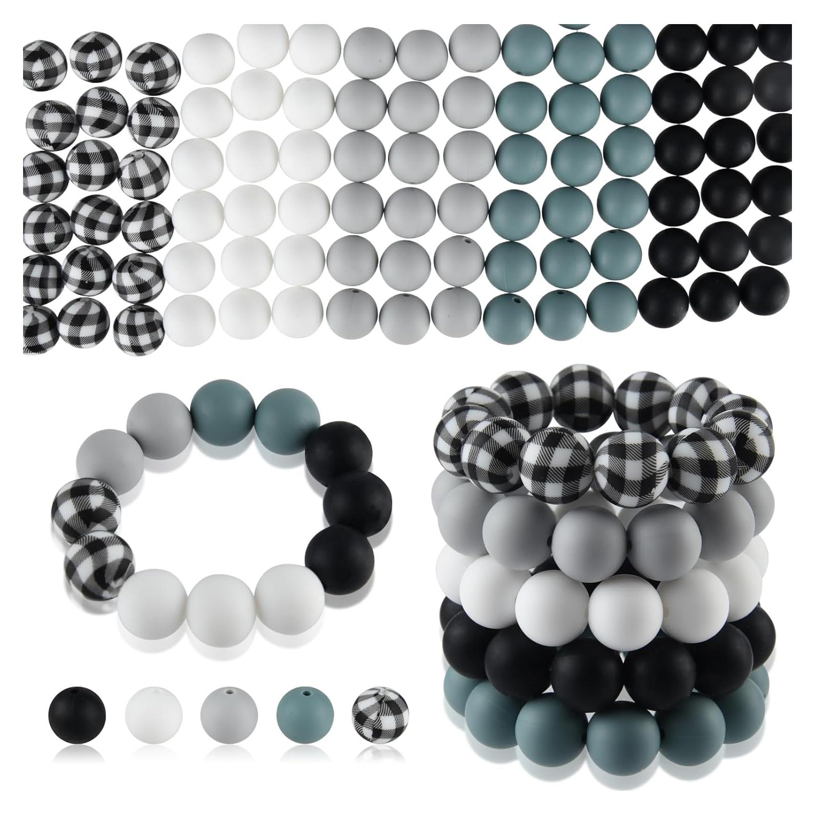 Perlas de Silicona 100 Pcs 15mm ASTARON 5 Colores Manualidades