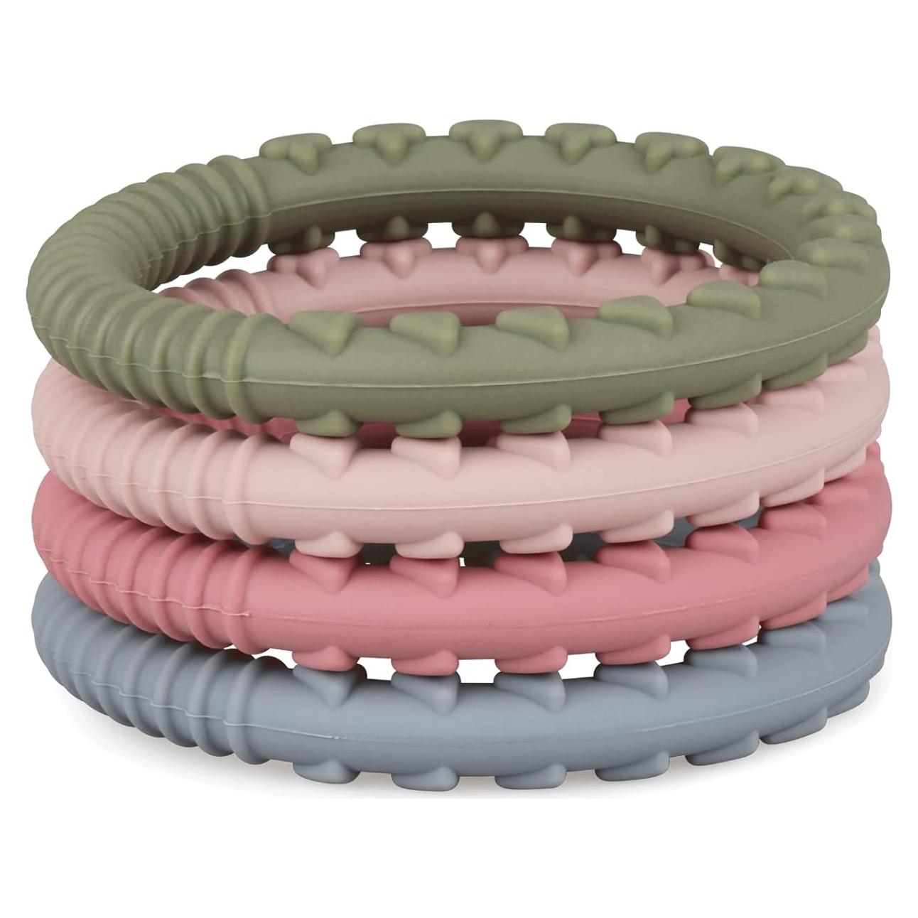 Mordedor de Silicona para Bebés - 4 Paquetes - Grado Alimenticio