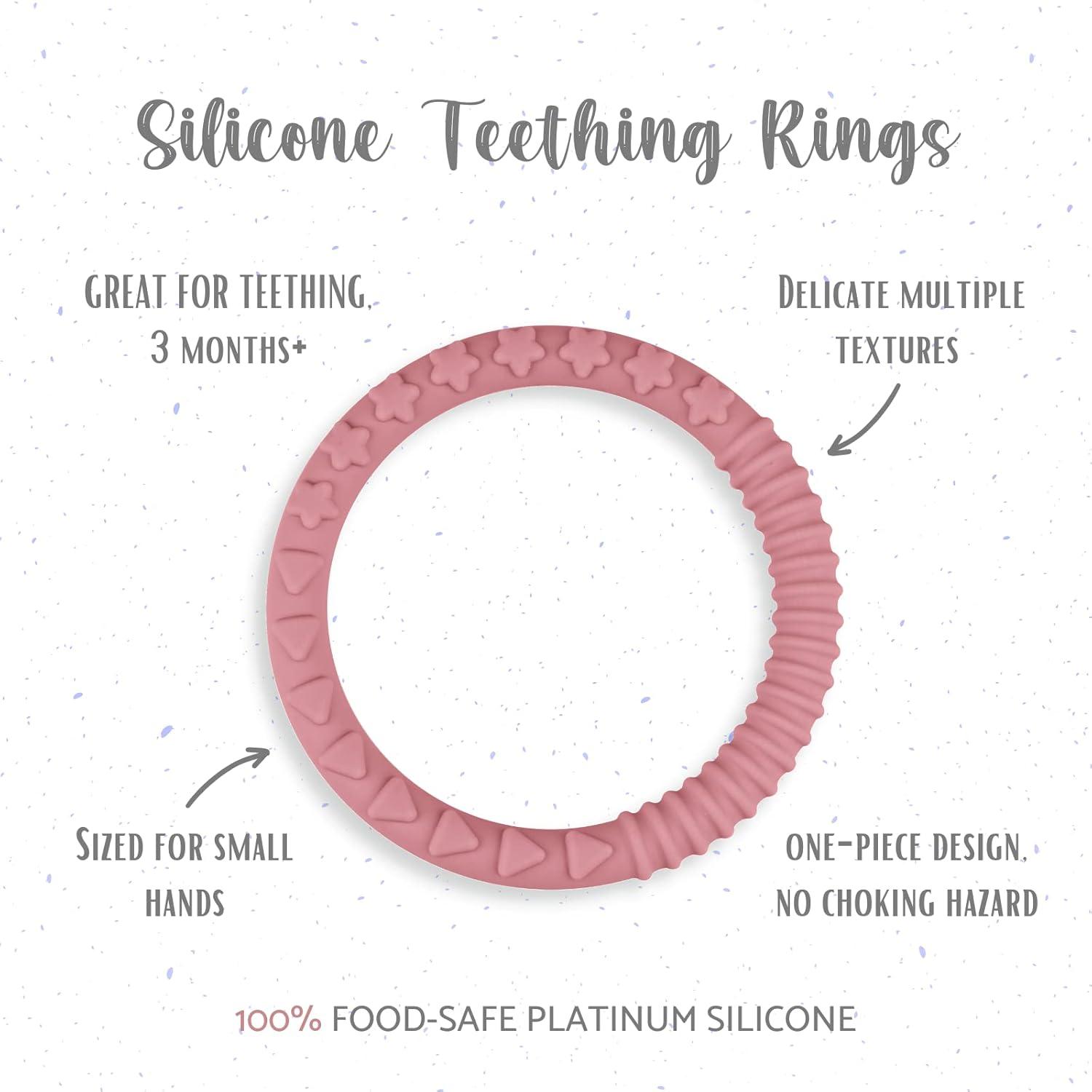 Mordedor de Silicona para Bebés - 4 Paquetes - Grado Alimenticio