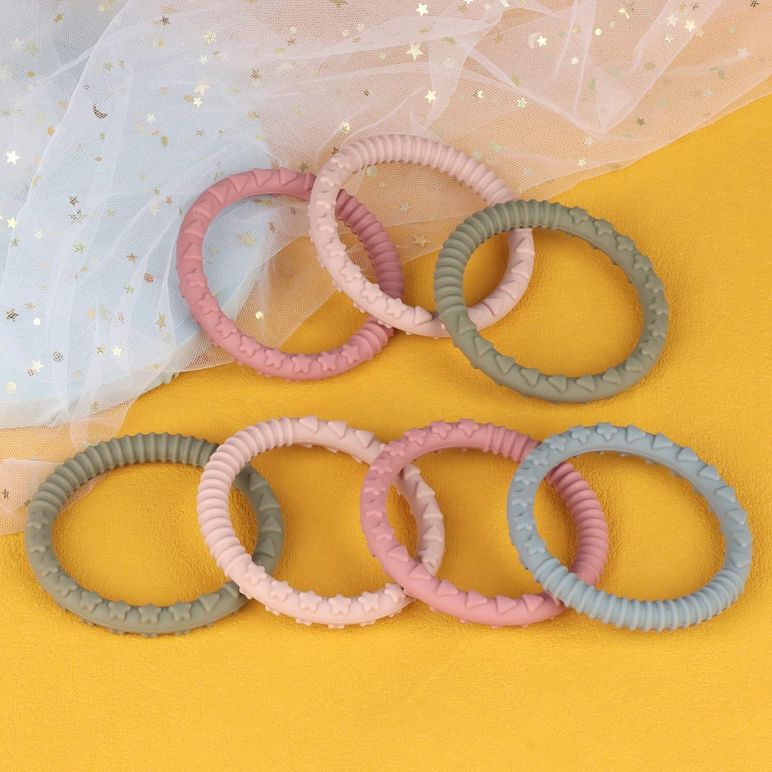 Mordedor de Silicona para Bebés - 4 Paquetes - Grado Alimenticio