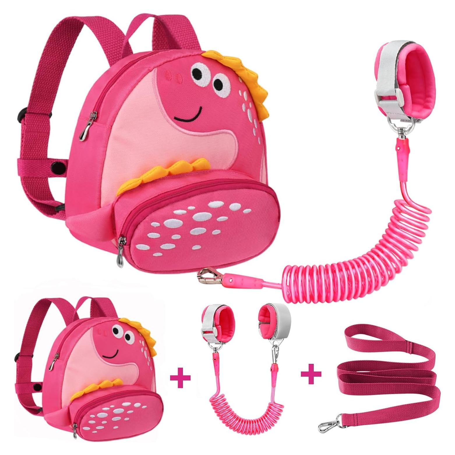 Arnés de Mochila Infantil Accmor Dinosaurio Rosa 24x20cm