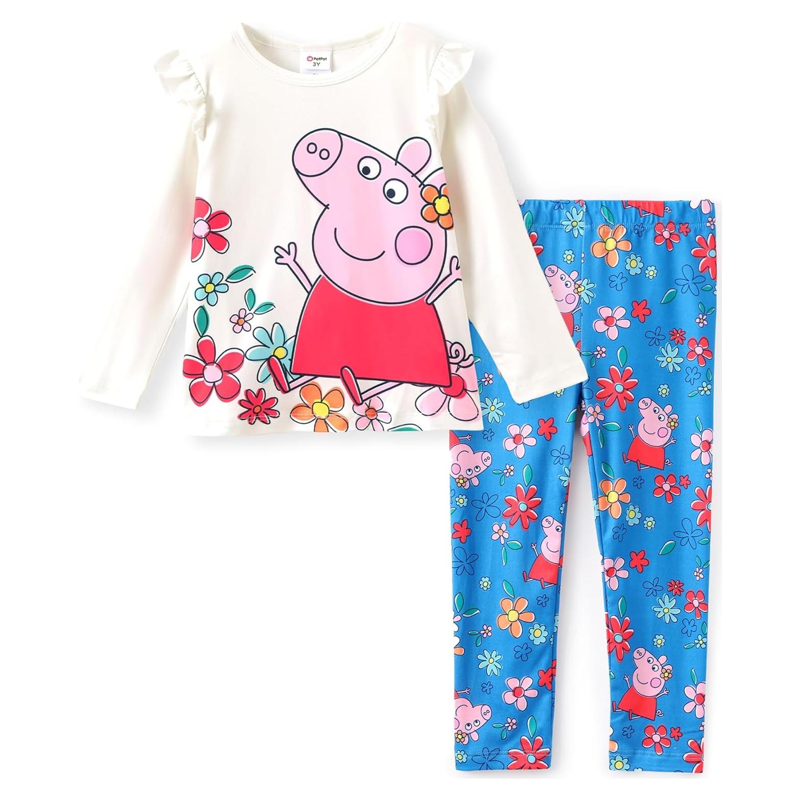 Conjunto Peppa Pig Niñas 2 Piezas Camiseta y Pantalón