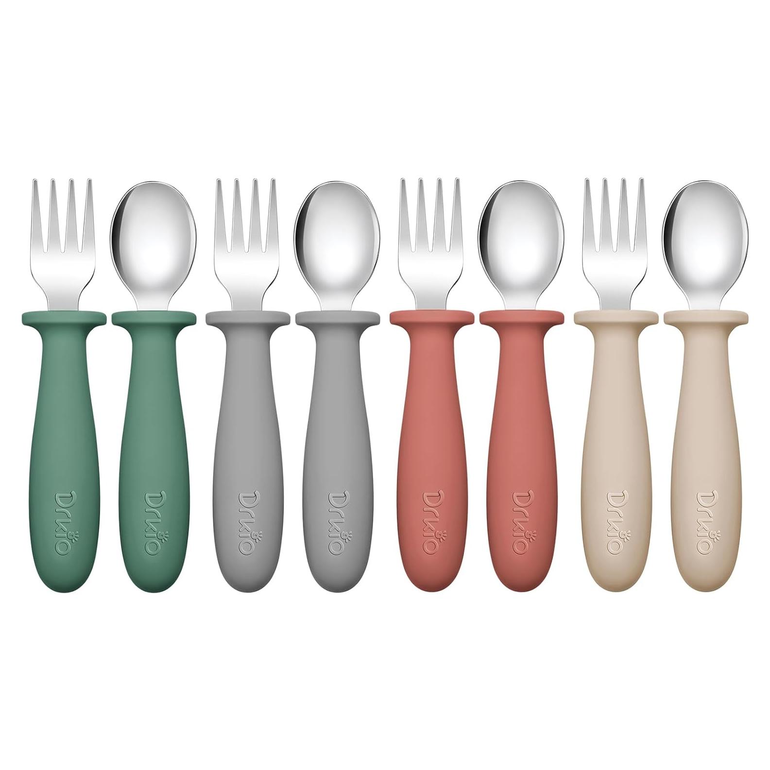 Set de Utensilios para Niños DRKIO 8 Piezas Acero Inoxidable