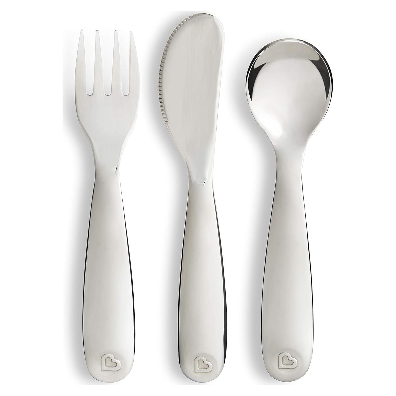 Utensilios de Acero Inoxidable Munchkin para Niños - 3 Piezas