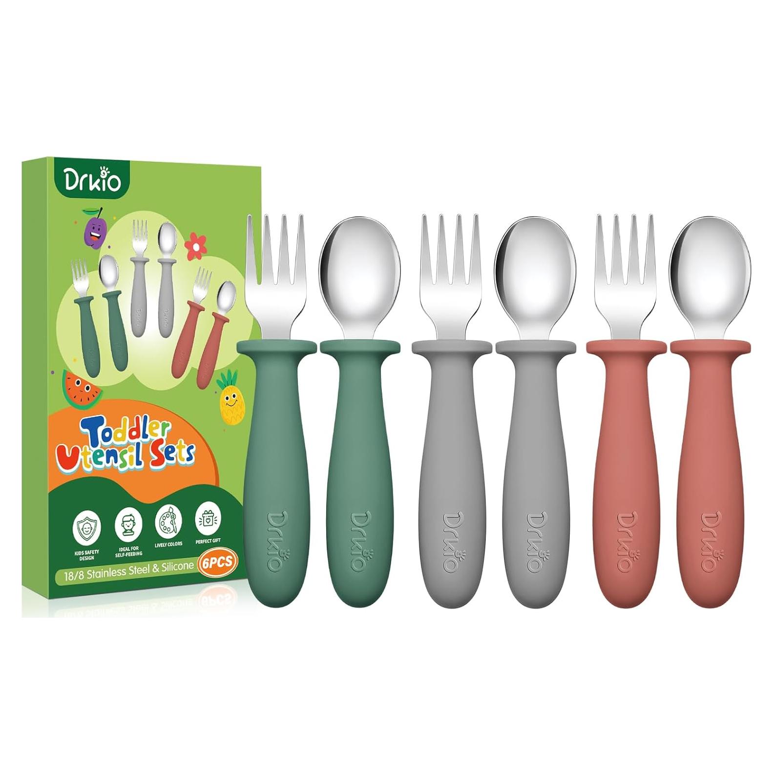 Set de Utensilios para Niños DRKIO 6 Piezas Acero Inoxidable