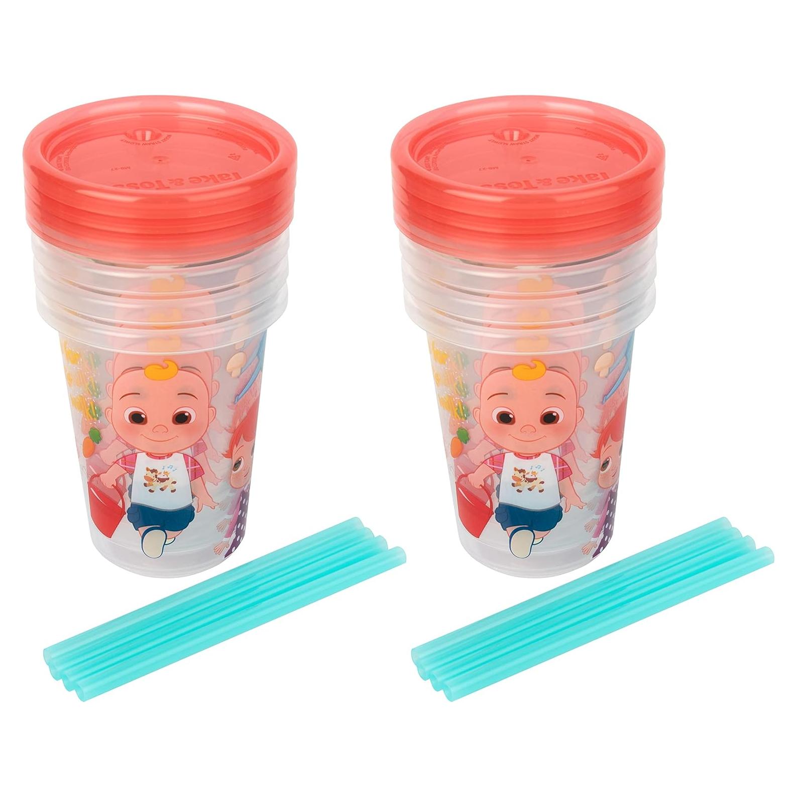 Tazas Sippy Cocomelon Las Primeras Años - 8 Piezas Antiderrame