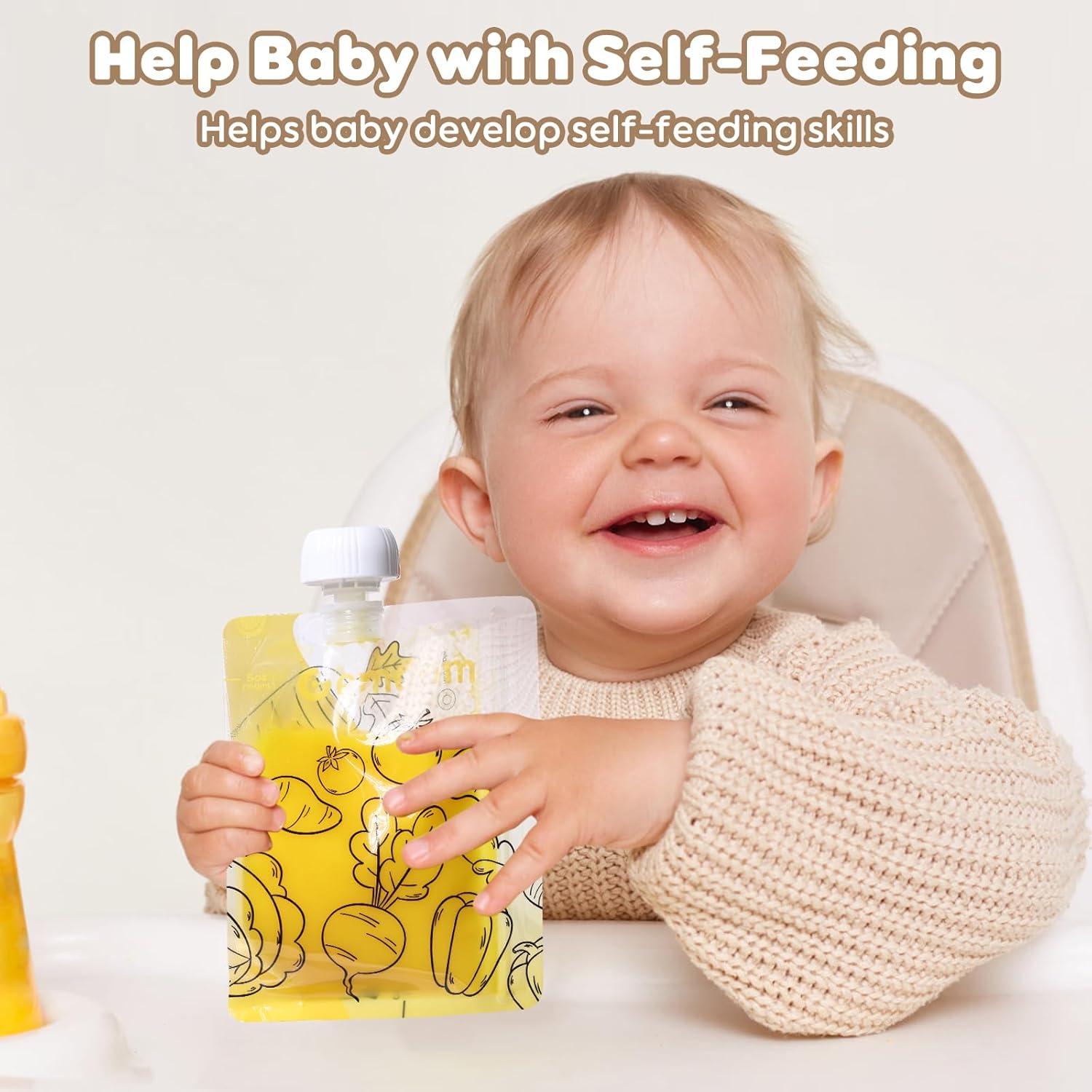 20 Bolsas Reutilizables para Comida Bebé Gemdom 150ml BPA Libre