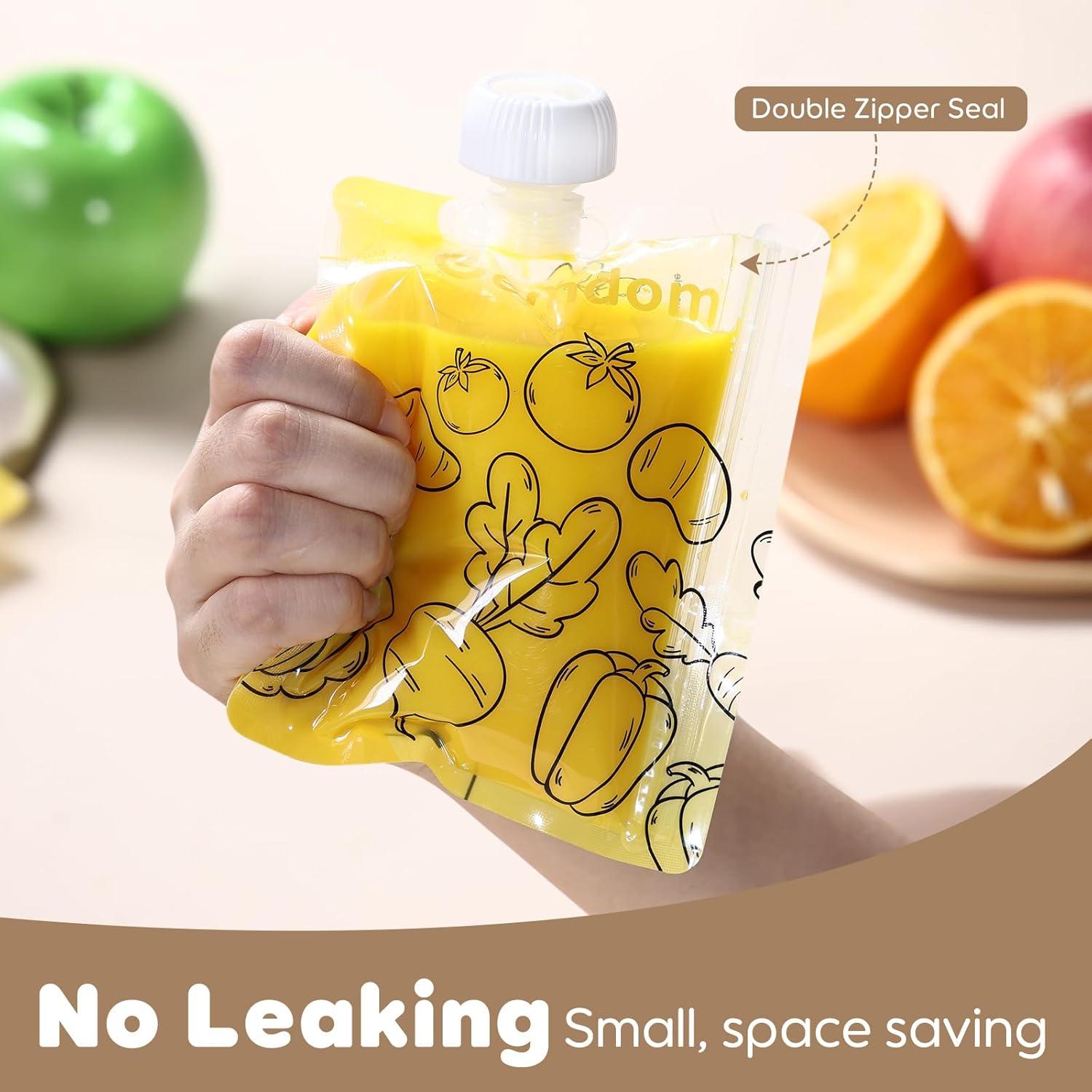 20 Bolsas Reutilizables para Comida Bebé Gemdom 150ml BPA Libre