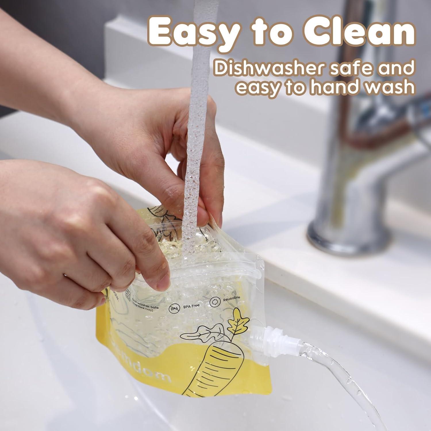 20 Bolsas Reutilizables para Comida Bebé Gemdom 150ml BPA Libre