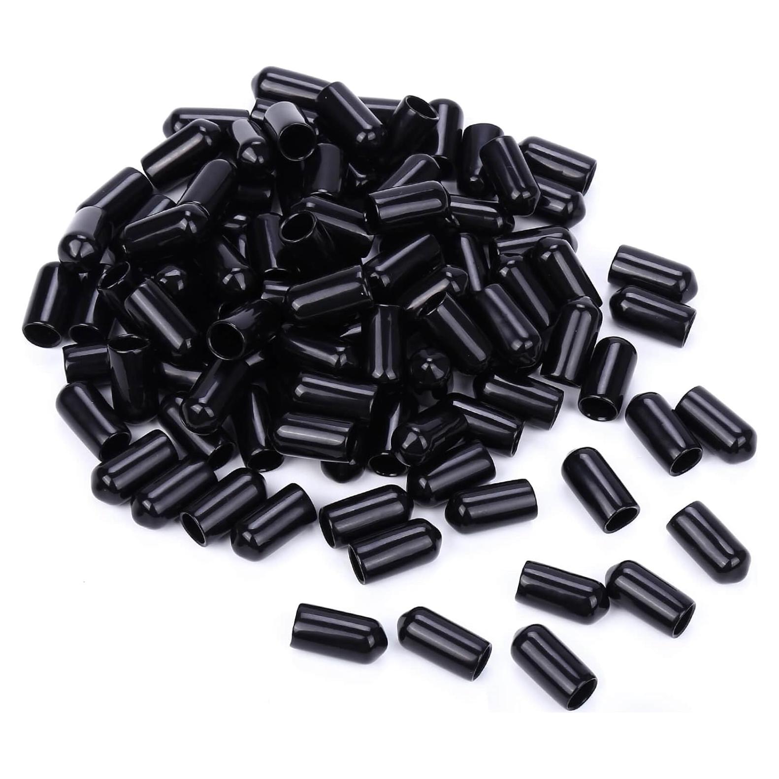 180 Cubiertas de Polvo para Vertedores de Goma Negra - Protección