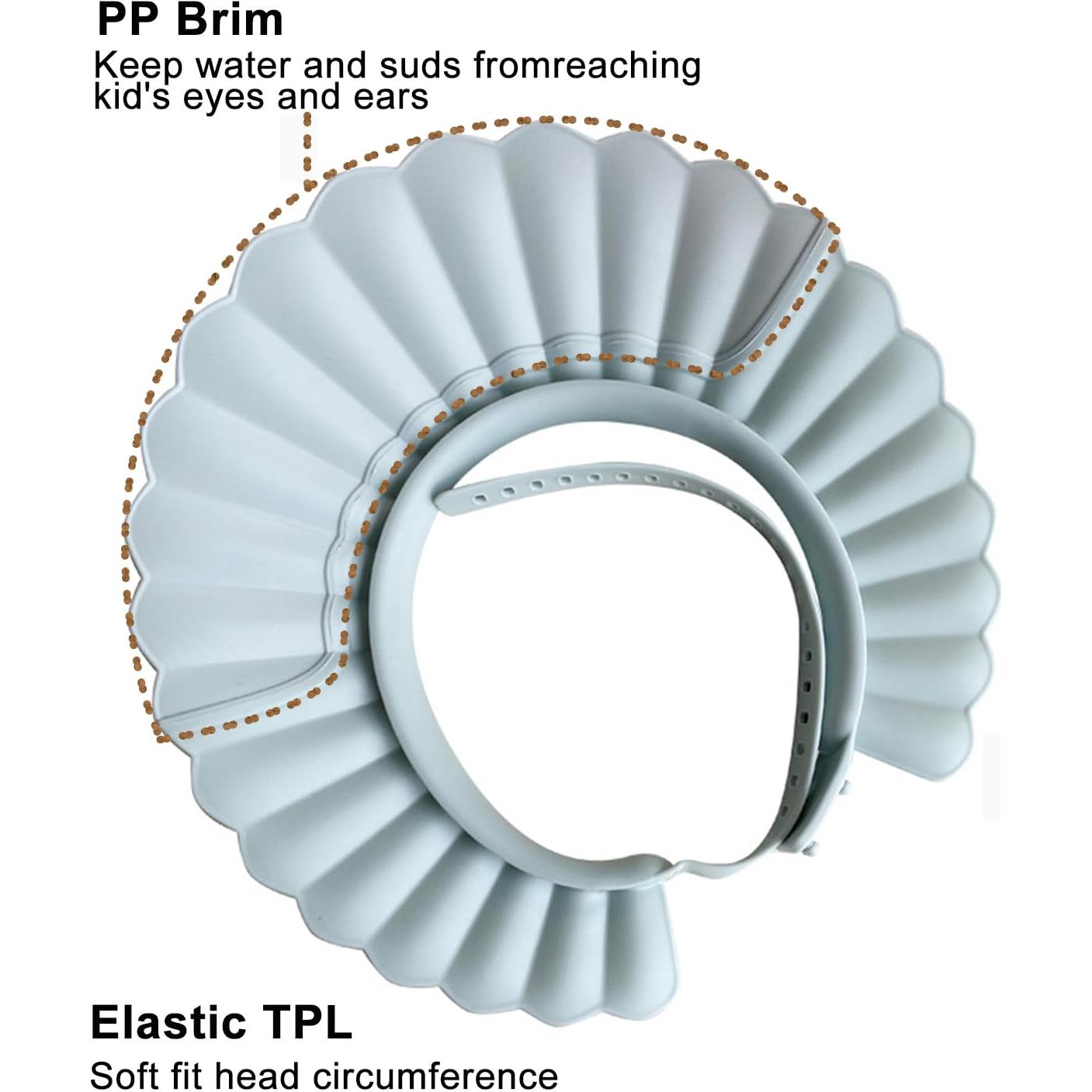Gorro de Baño Ajustable para Niños - Protección Ocular Azul Humo