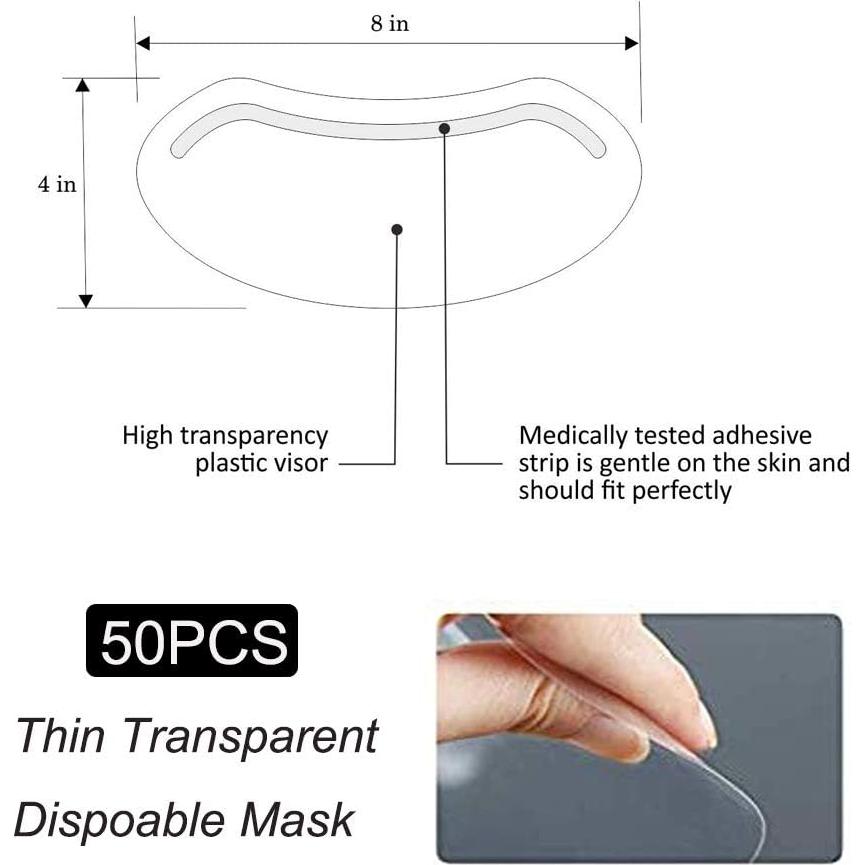 50 Pcs Escudos Faciales Desechables EBANKU para Maquillaje