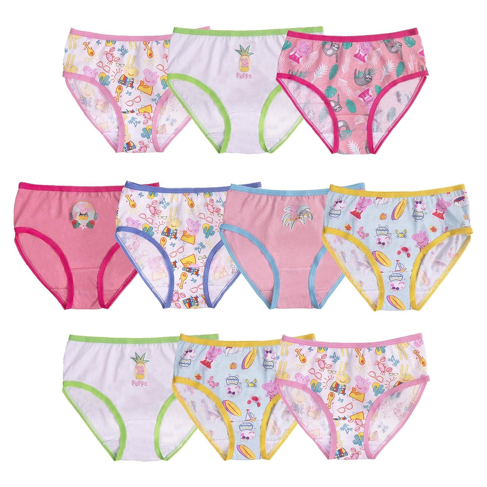 Ropa interior para niñas Peppa Pig 100% algodón tallas 2 a 8