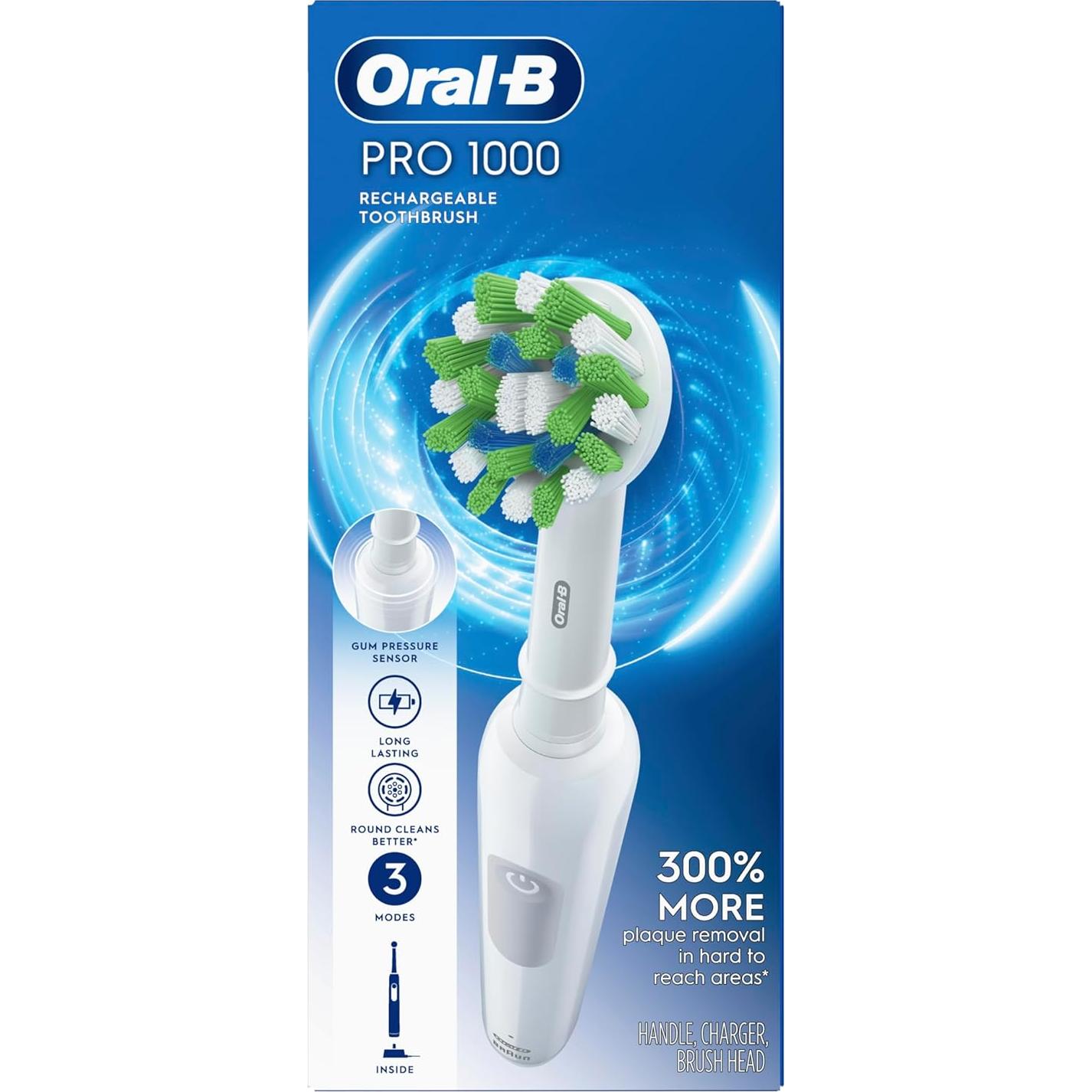 Cepillo de dientes eléctrico Oral-B Pro 1000, limpieza profunda