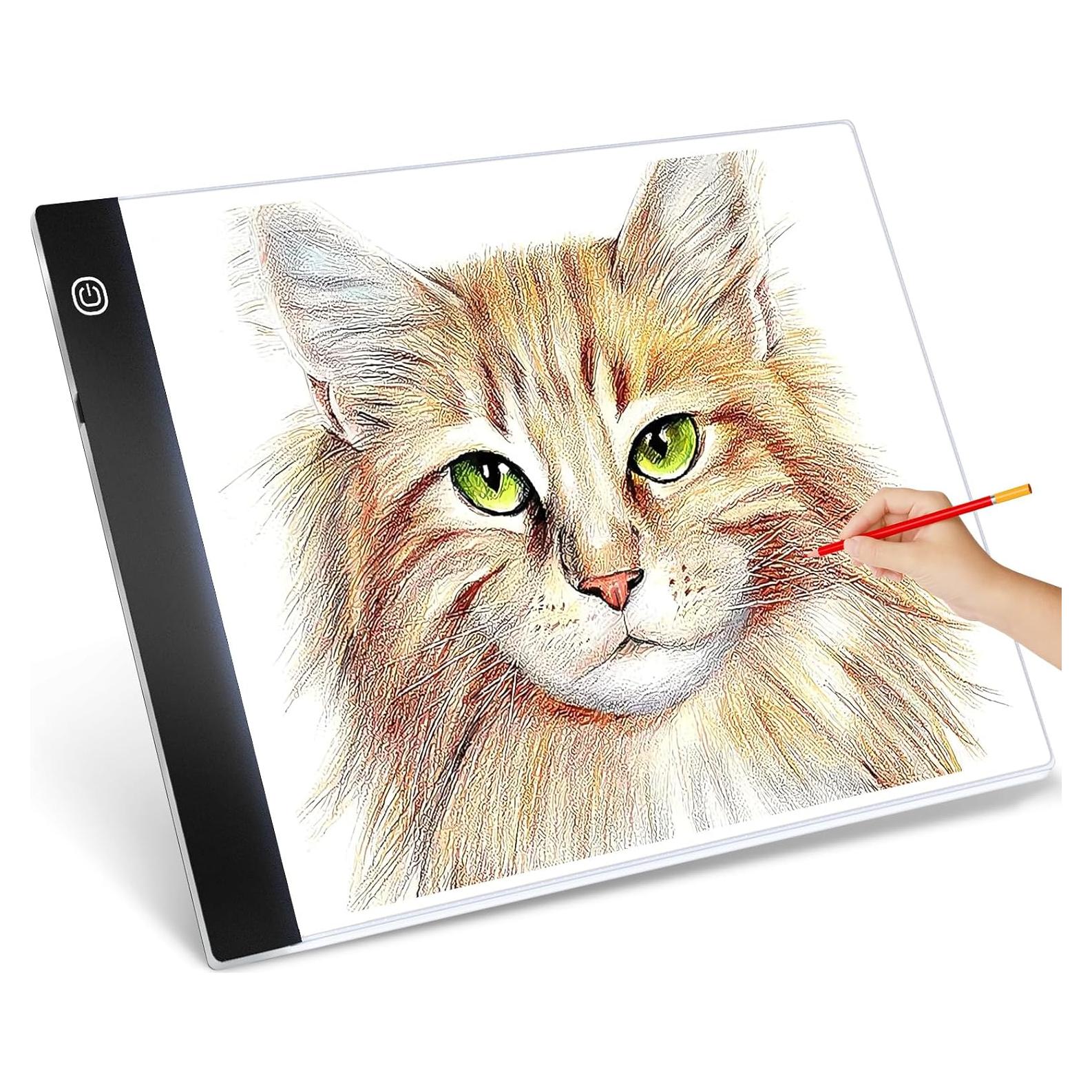 Guiseapue A4 Diamond Art Light Board, Ultra-Thin Light Pad for Painting, Light Table Tracing Light Box for Drawing, Tattoo, Weeding Vinyl, Sketching, Painting Accessories Gifts for Her, Kids, Him