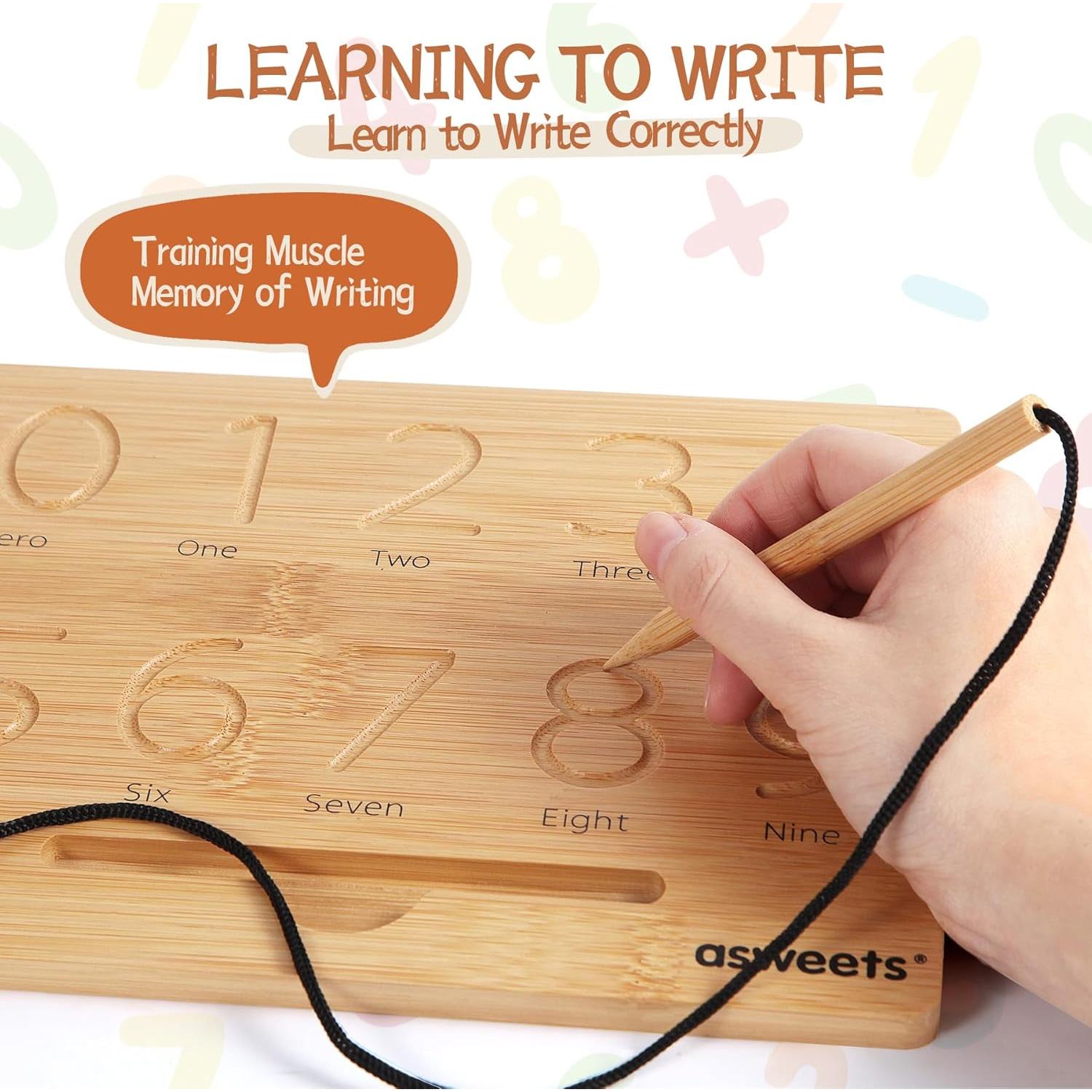 Tablero de Números de Madera Montessori Asweets 23x18.5 cm