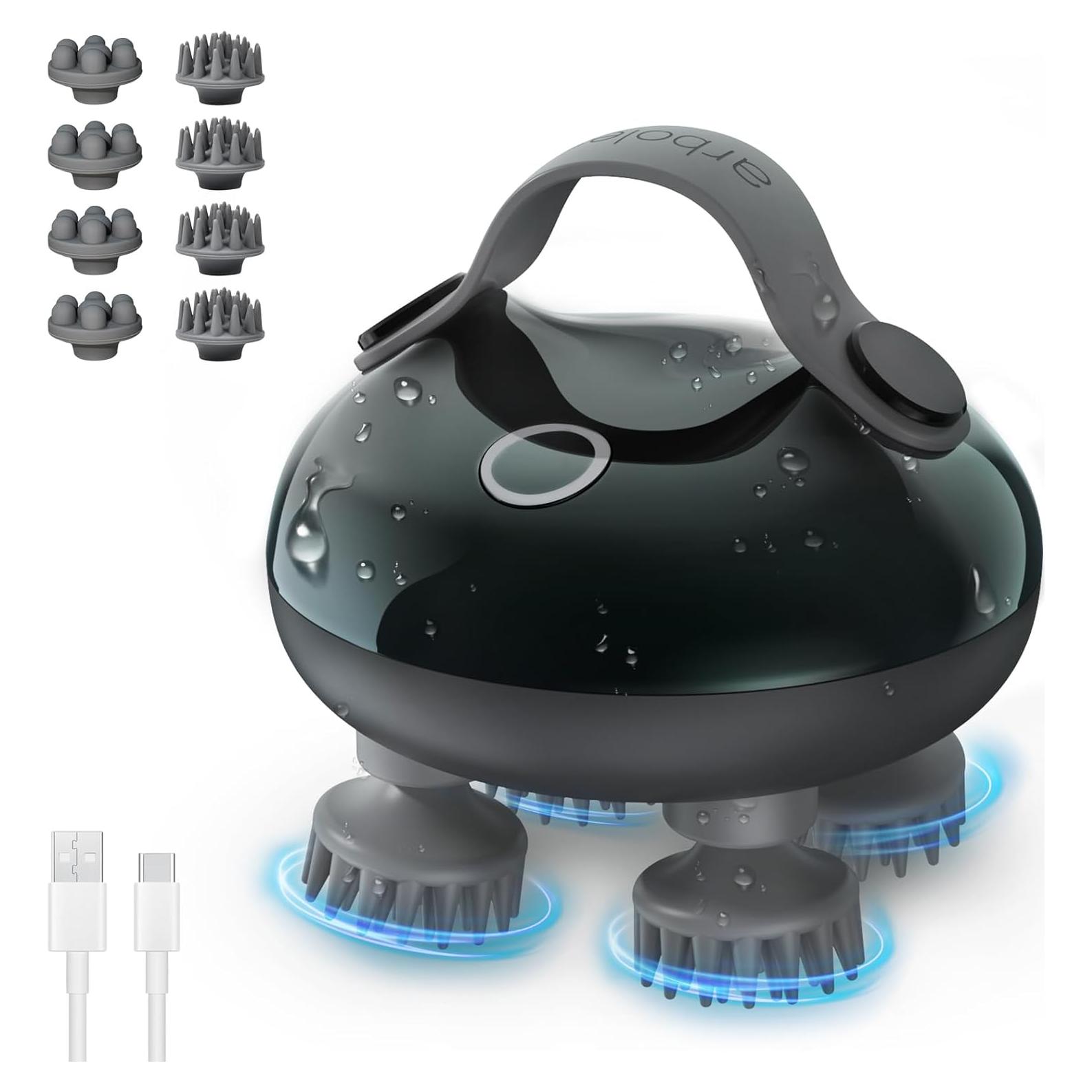 Masajeador de cuero cabelludo eléctrico Arboleaf 6 en 1 impermeable