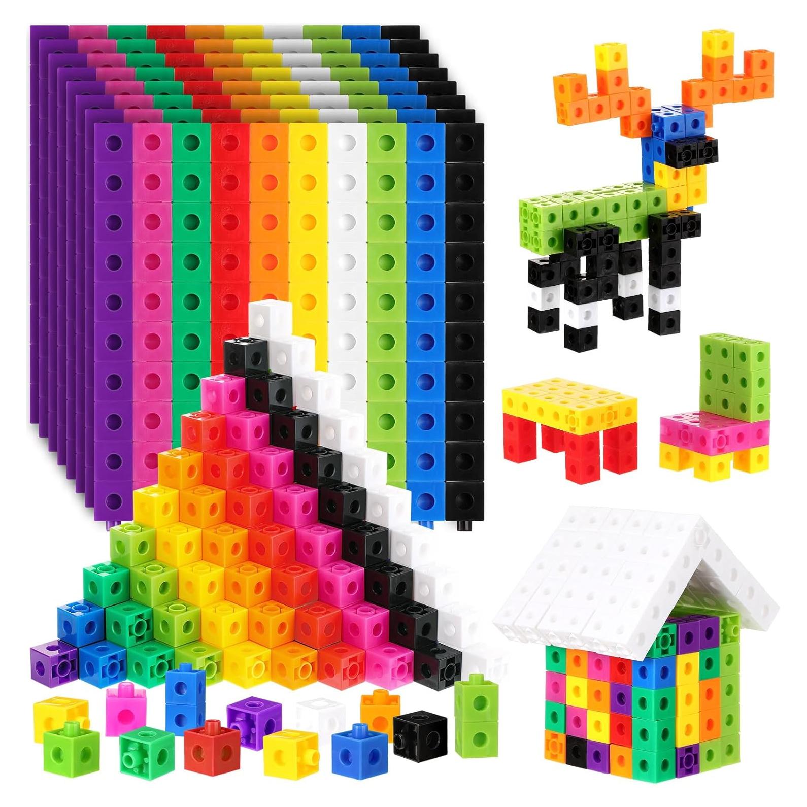 Cubos Enlazadores Jenaai 2000 Piezas Plástico Colorido 2 cm