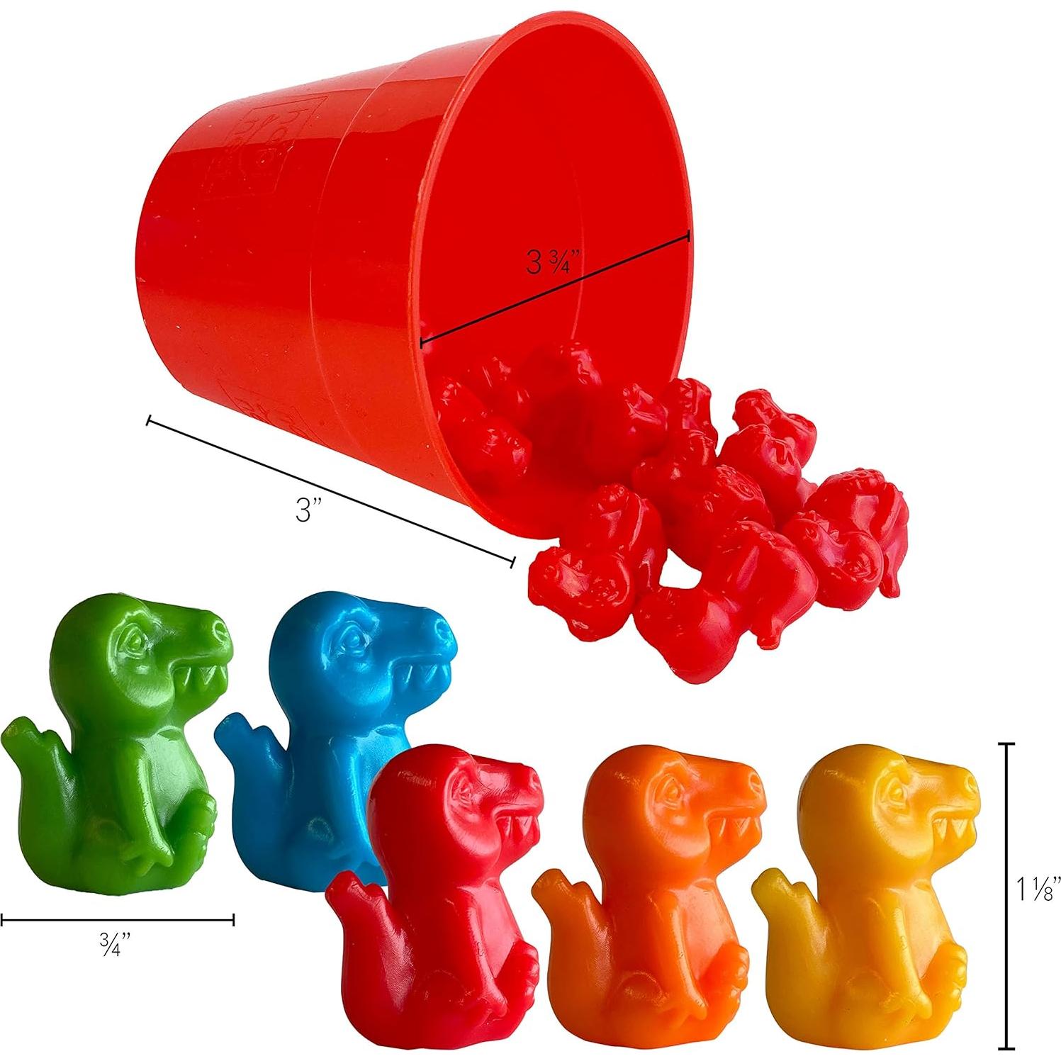 Conjunto de Actividades de Clasificación y Conteo Hapinest - 50 Dinosaurios y 5 Tazas