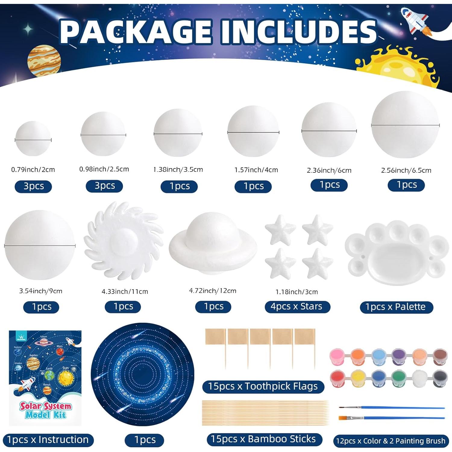 Kit de Proyecto del Sistema Solar Wookidel 64 Piezas para Niños