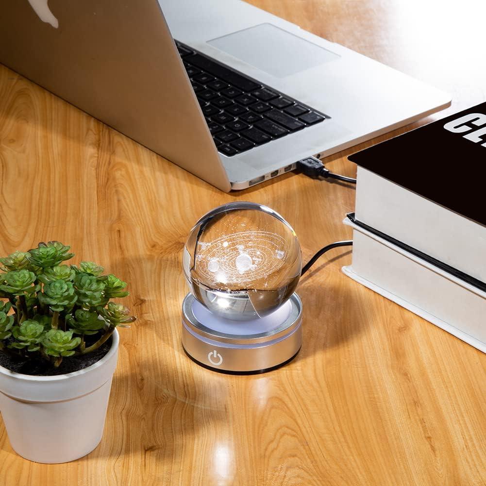 Bola de Cristal 3D Sistema Solar IFOLAINA 8 cm Luz LED