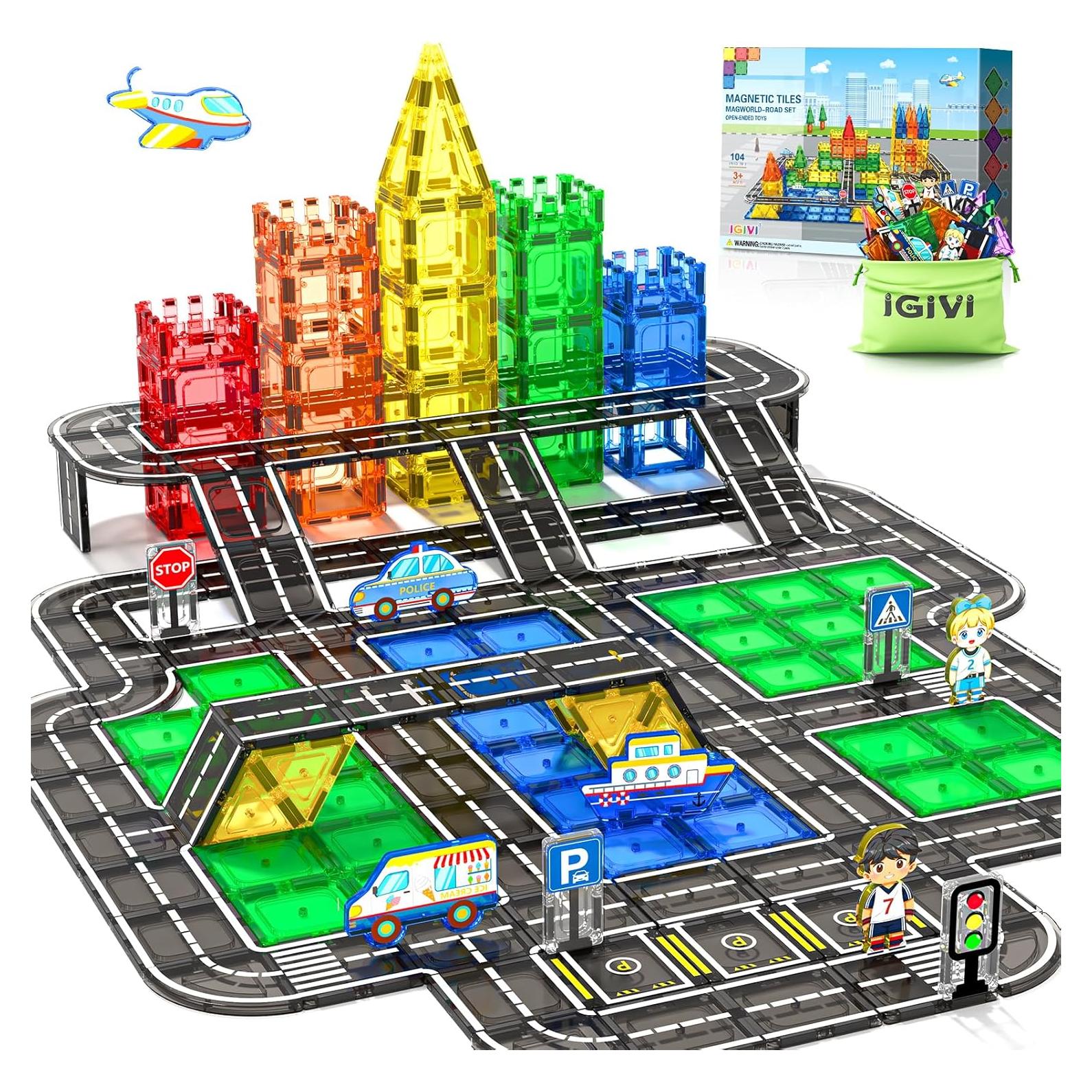 Juego de Pistas Magnéticas 104 PCS IGIVI para Niños 3+ Años