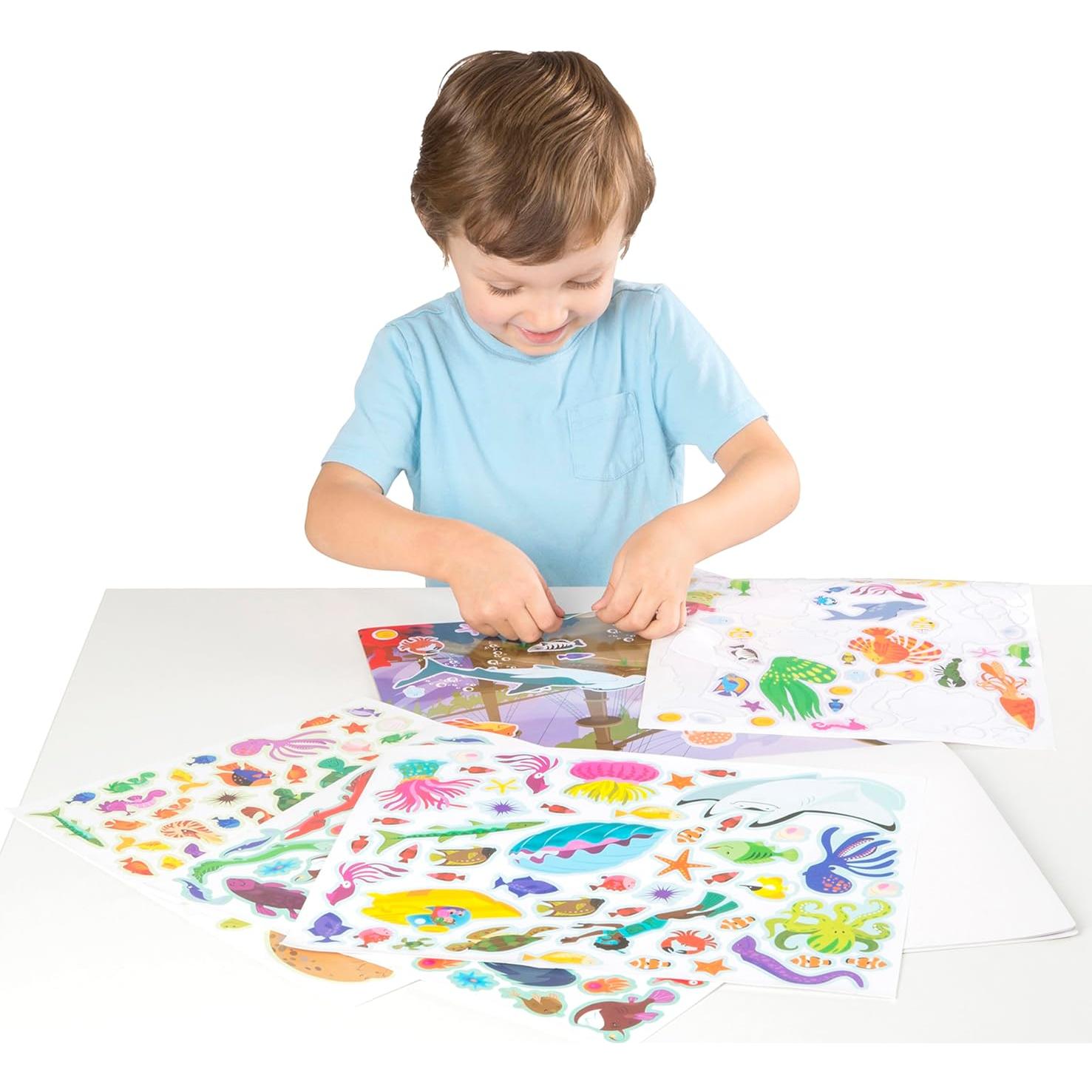 Almohadillas de Calcomanías Reutilizables Melissa & Doug - Selva, Granja y Mar