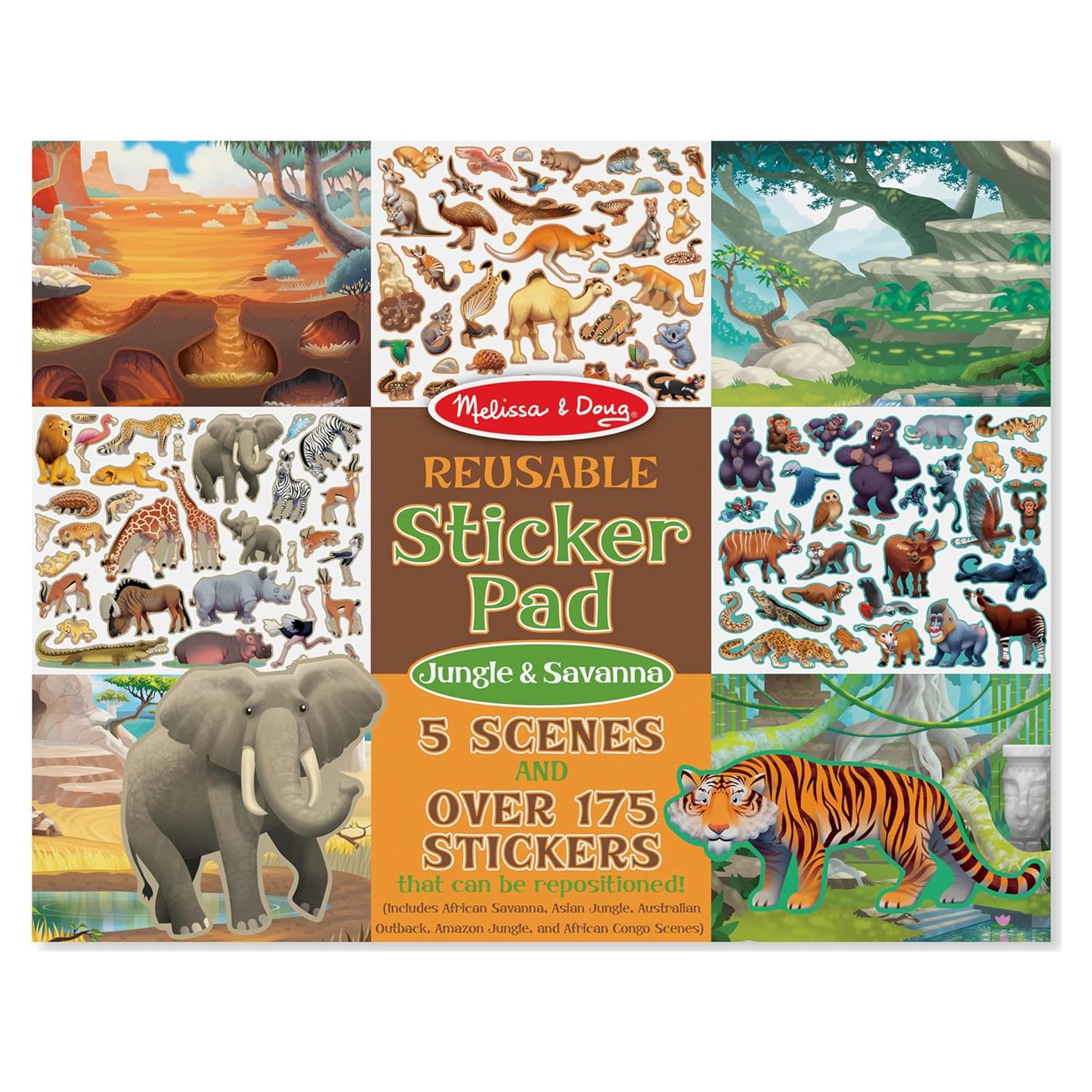 Almohadilla de Calcomanías Reutilizables Melissa & Doug - Selva y Sabana