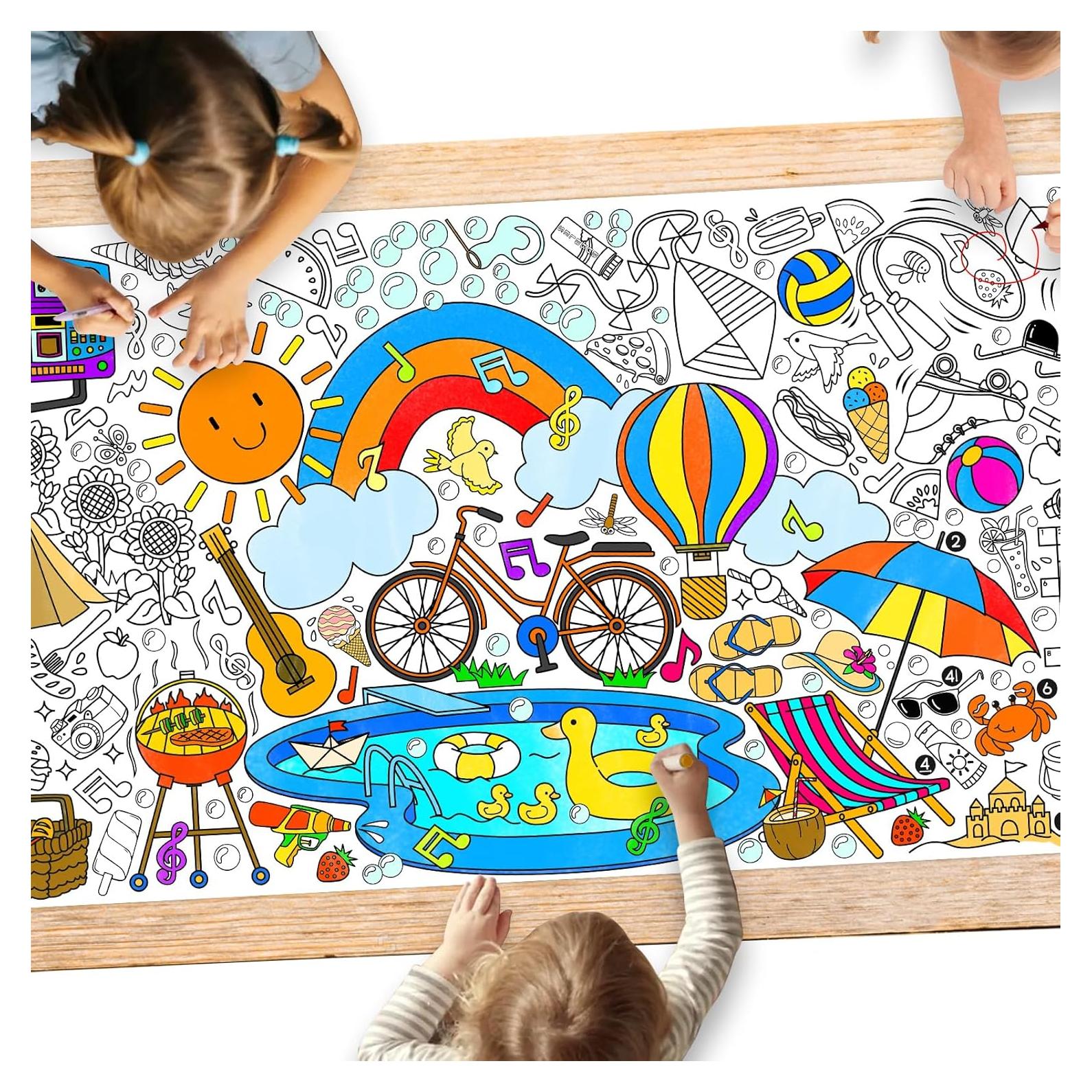 Póster Gigante para Colorear Gatherfun 80x183 cm Verano