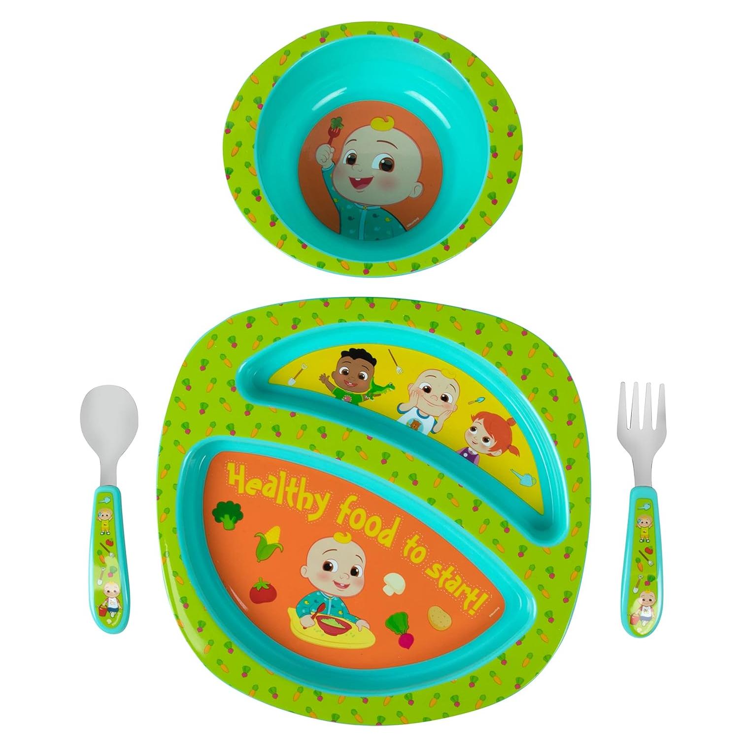 Set de Vajilla CoComelon 4 Piezas - Platos y Utensilios