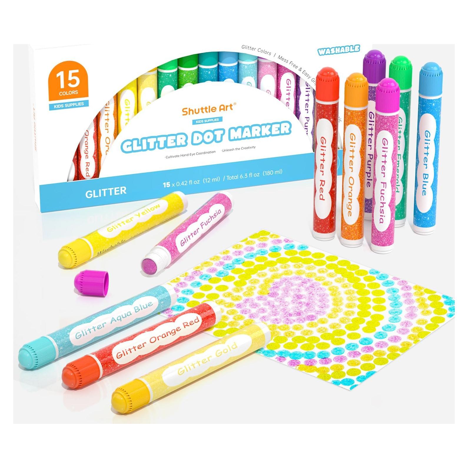 Marcadores de Puntos Brillantes Shuttle Art 15 Colores Lavables