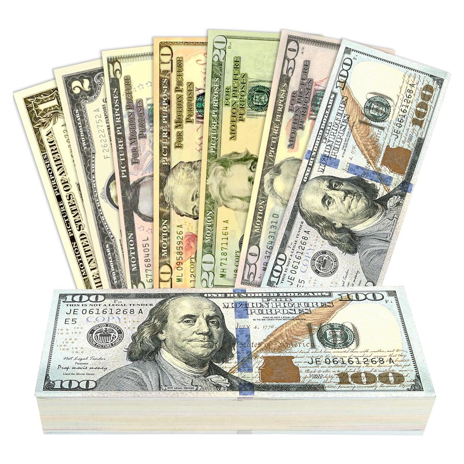 Set de Dinero Falso RIFENDA 140 Pcs para Props y Juegos