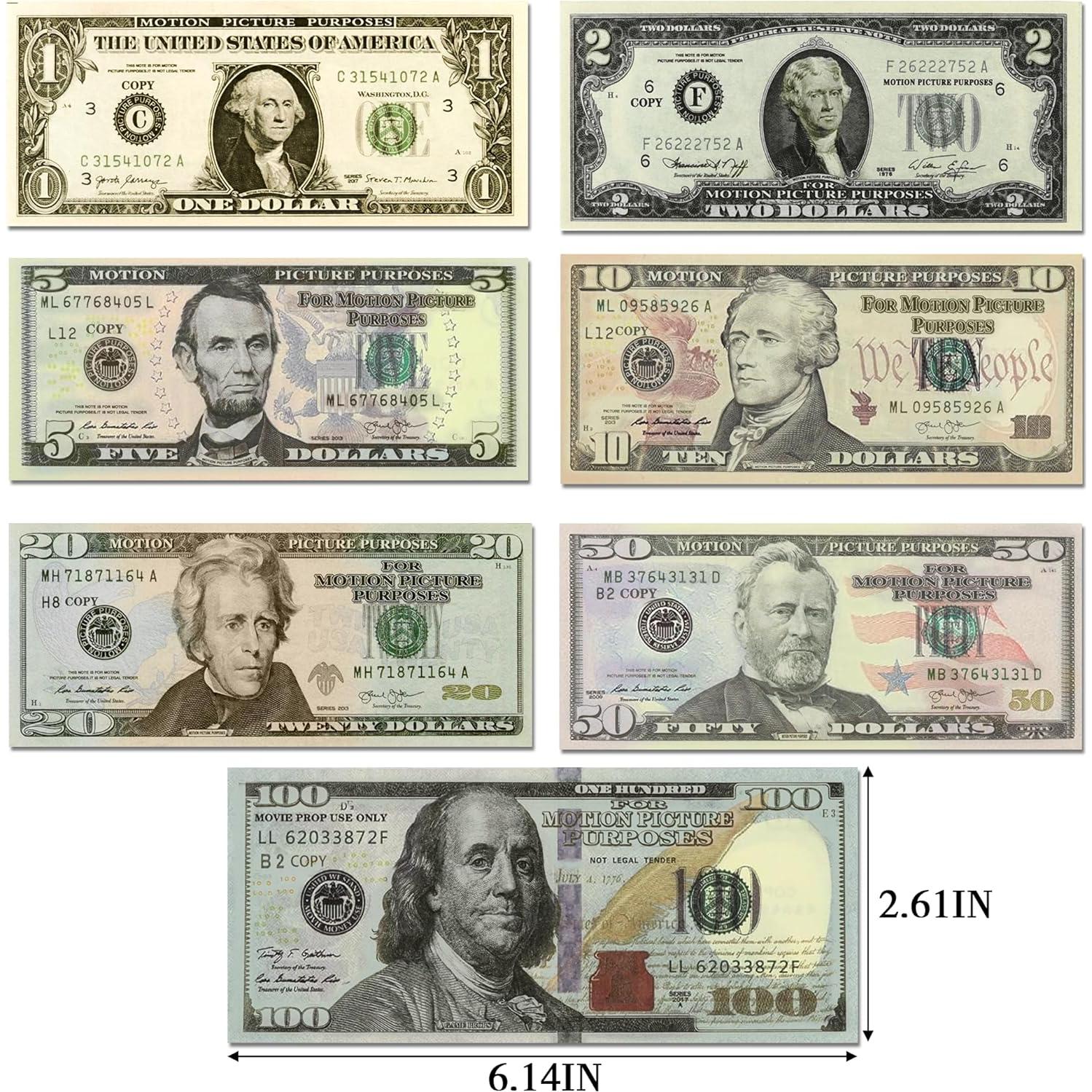 Set de Dinero Falso RIFENDA 140 Pcs para Props y Juegos