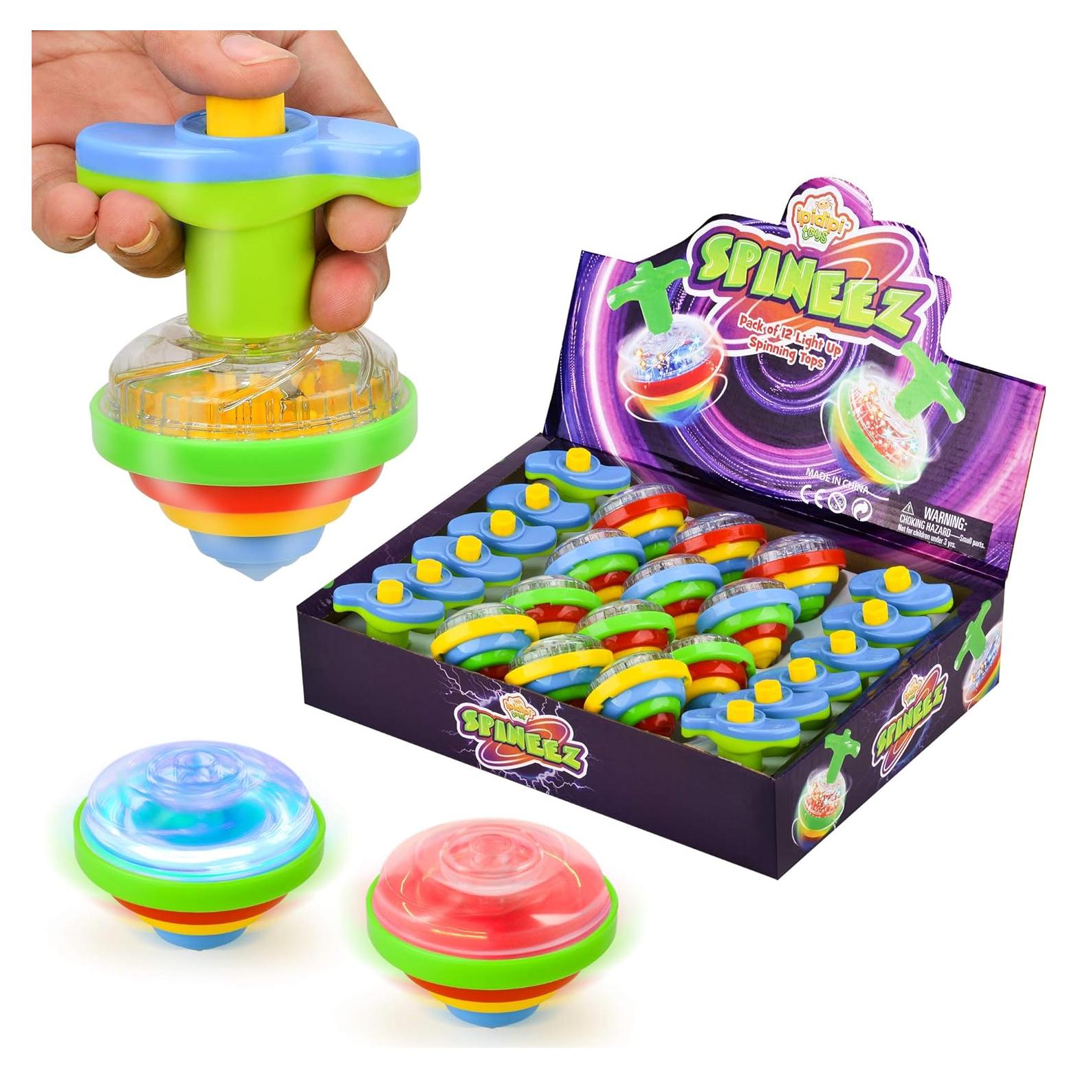 Trompos Iluminados IPIDIPI TOYS - Paquete de 12 - Azul