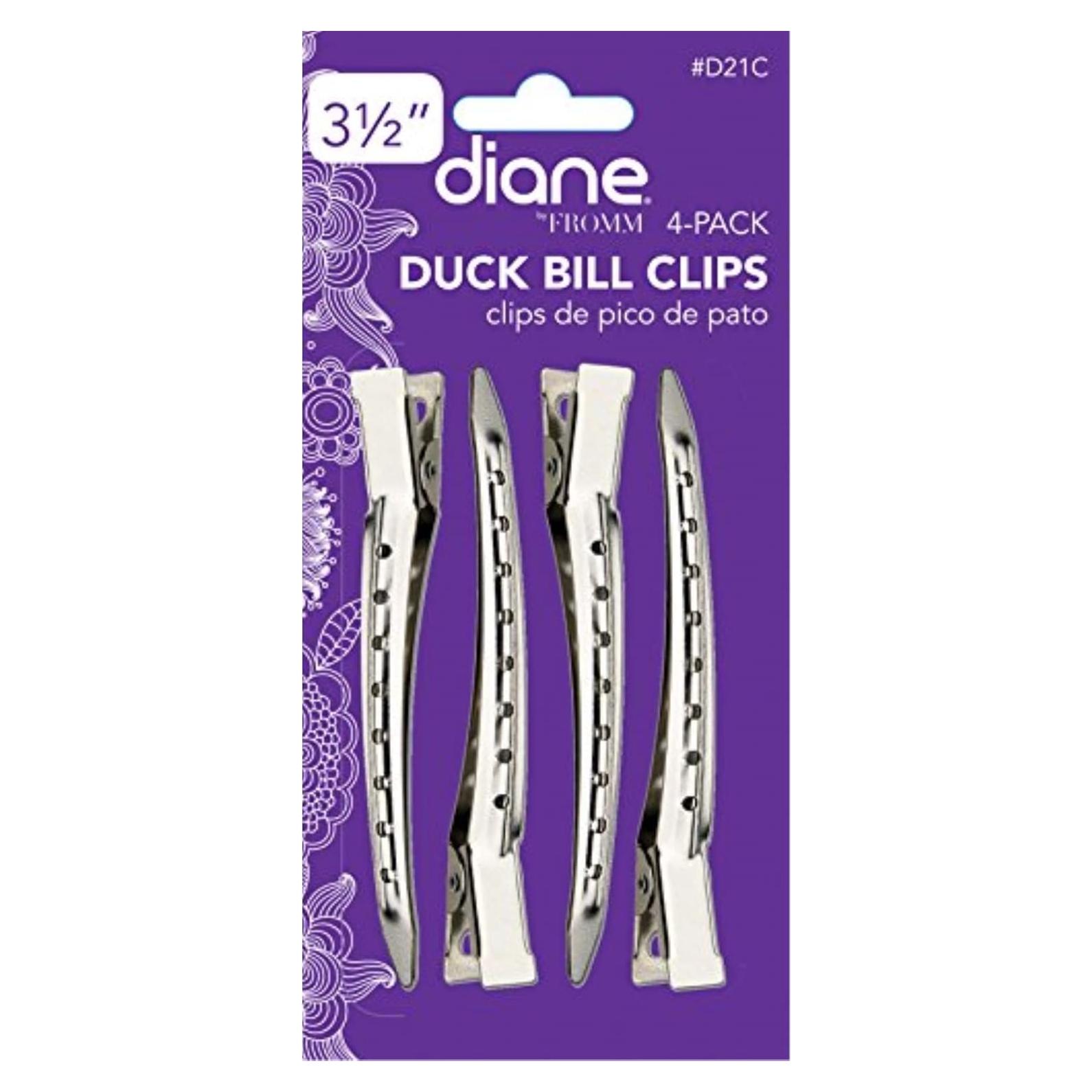 Pinzas para el cabello Diane Duck Bill 8.9 cm Plateadas