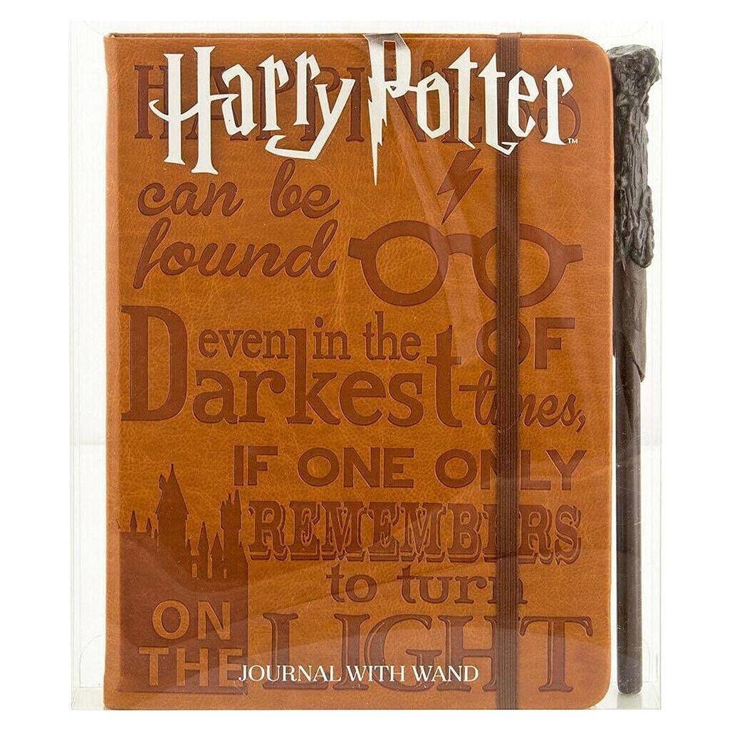 Diario de Cuero Sintético Harry Potter con Pluma de Varita
