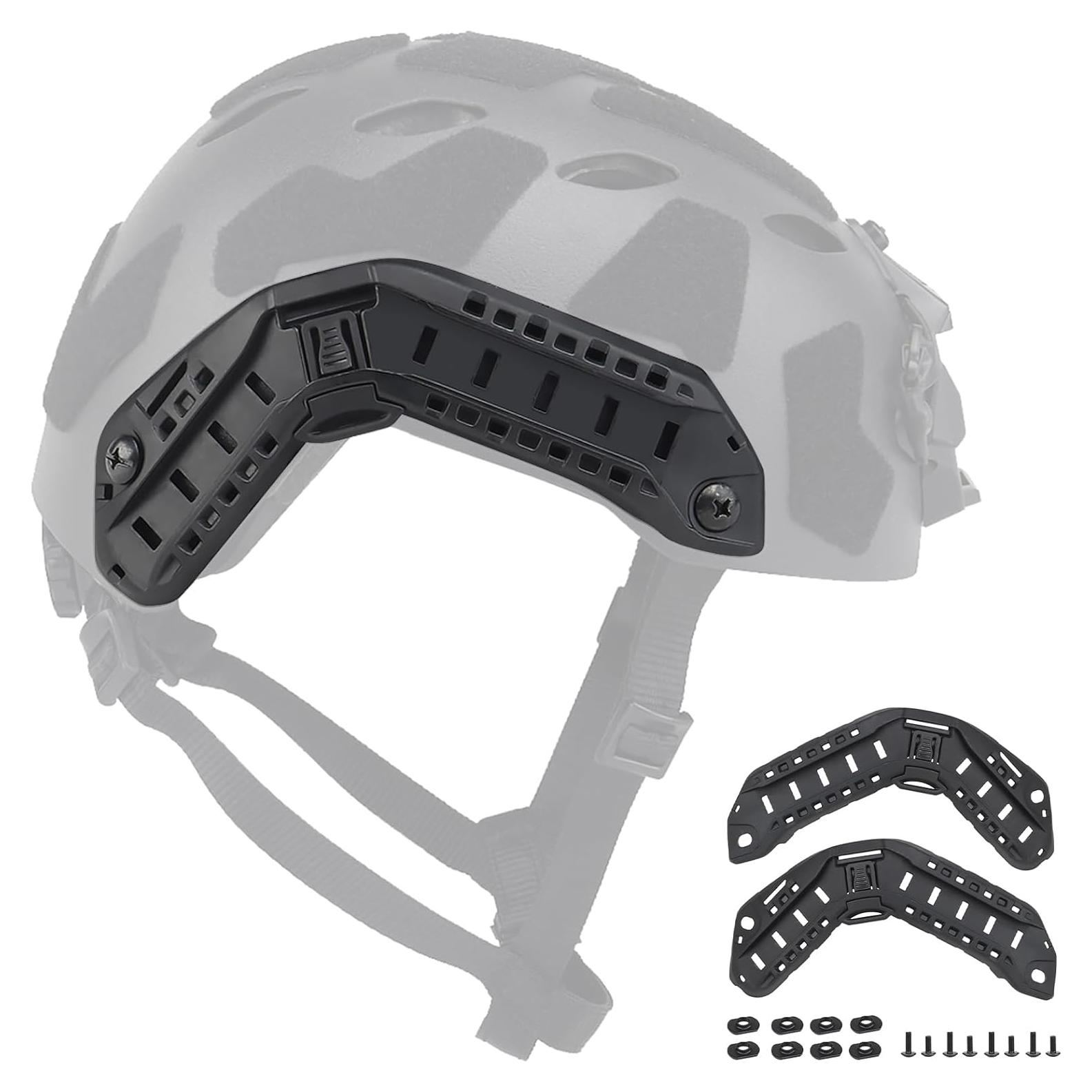 Kit de Rieles Laterales Qavctw para Casco Táctico FAST Negro