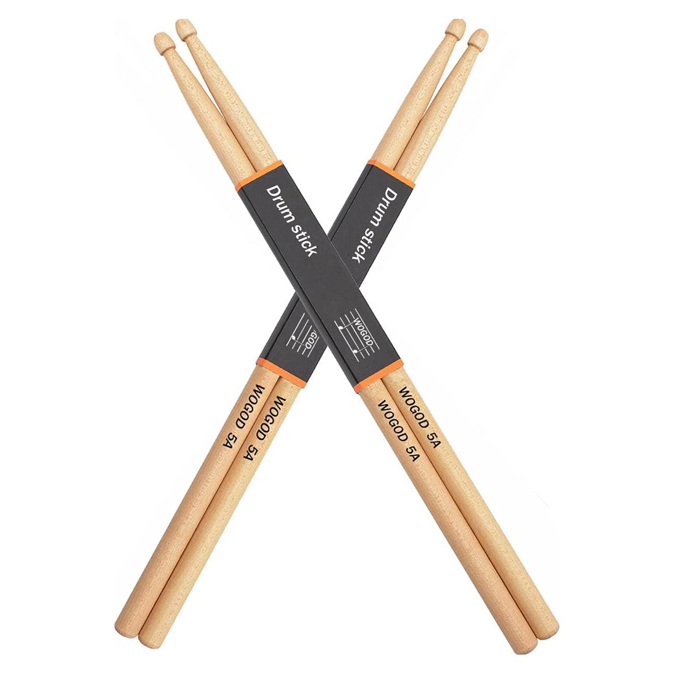 Palillos de Batería WOGOD 5A de Arce - 2 Pares